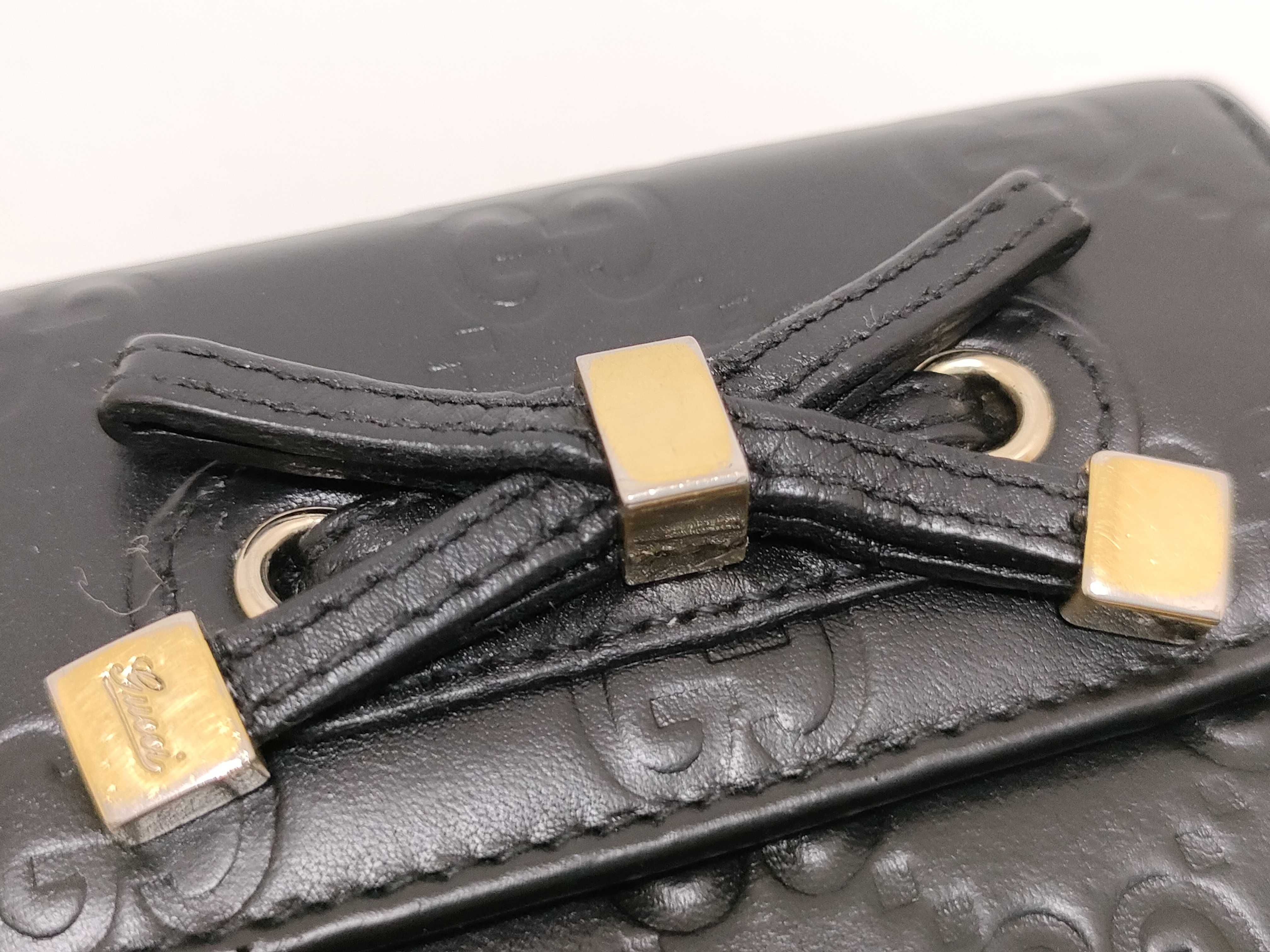 Guccissima Ribbon Leather Compact Wallet Black Serial Number Wallet — view 14