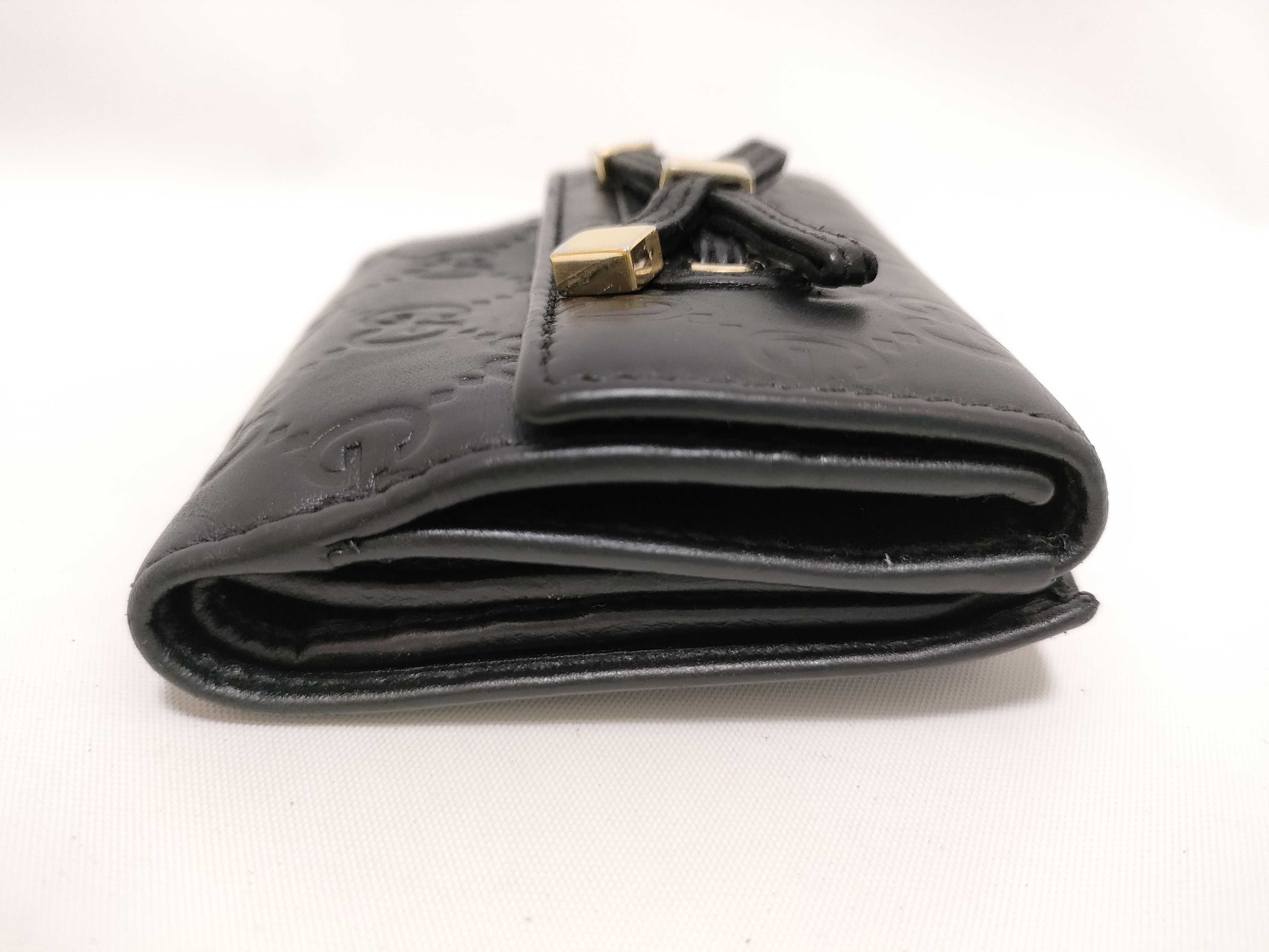 Guccissima Ribbon Leather Compact Wallet Black Serial Number Wallet — view 5