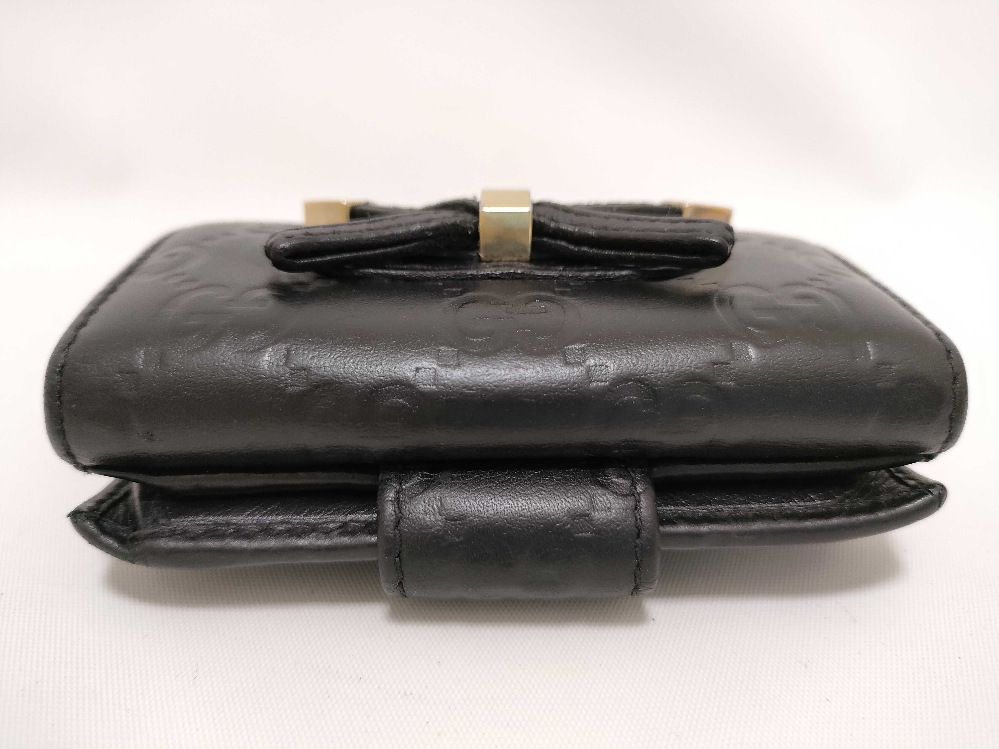 Guccissima Ribbon Leather Compact Wallet Black Serial Number Wallet — view 6