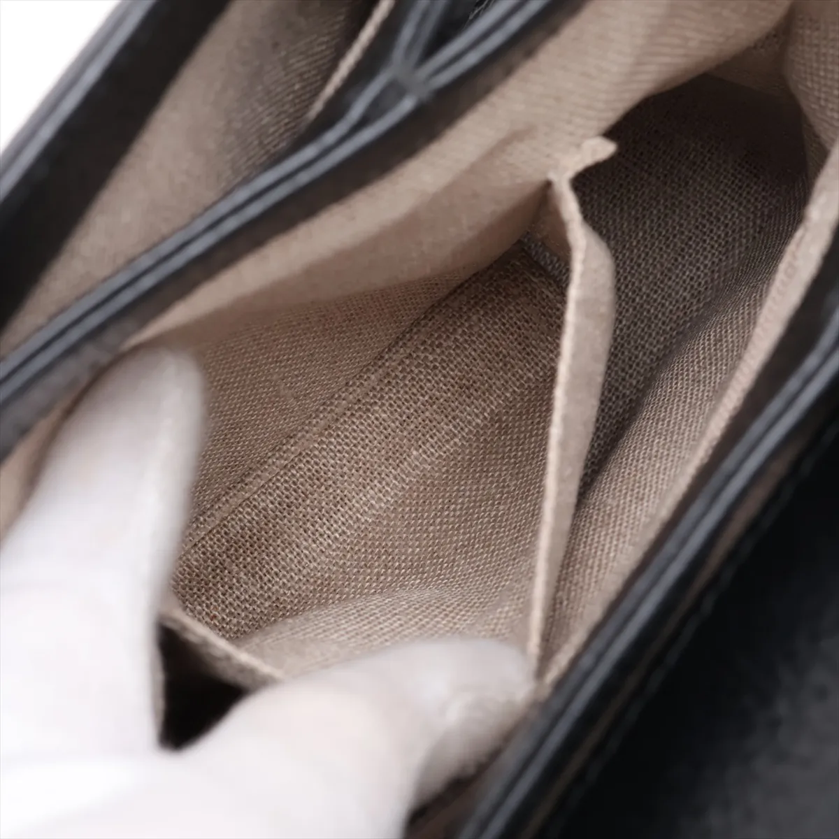 Interlocking G Leather 2-Way Handbag, Black, 510302 (Outlet) — view 12