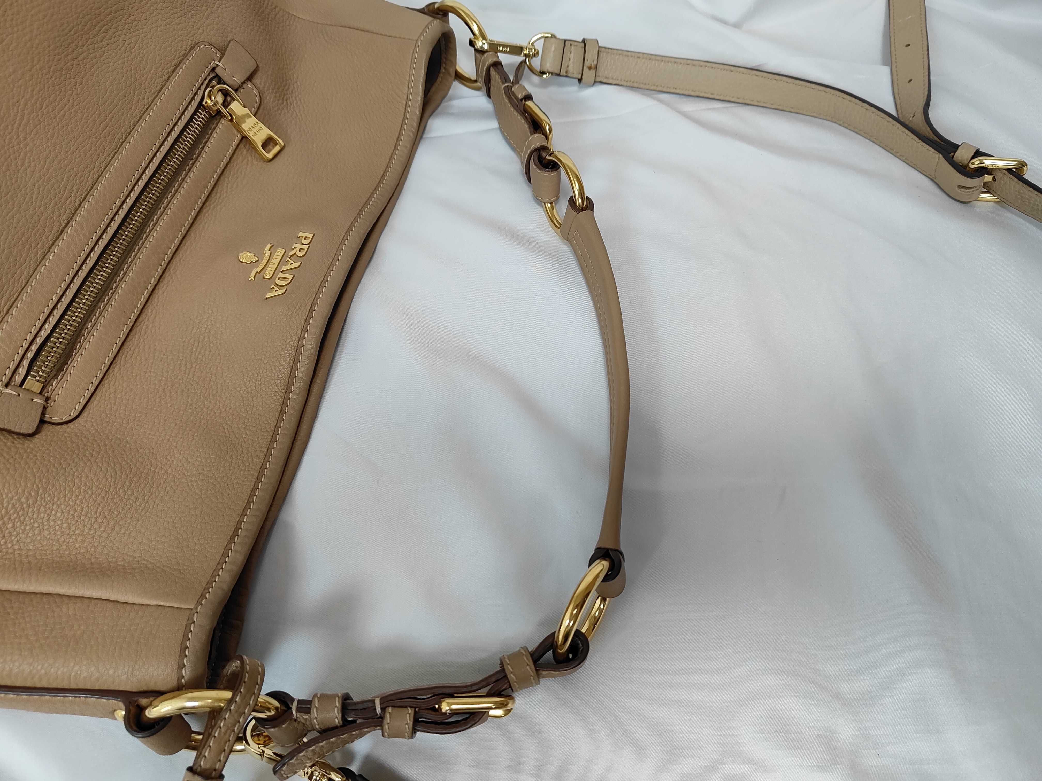 Vitello Daino Shoulder Bag Beige — view 3