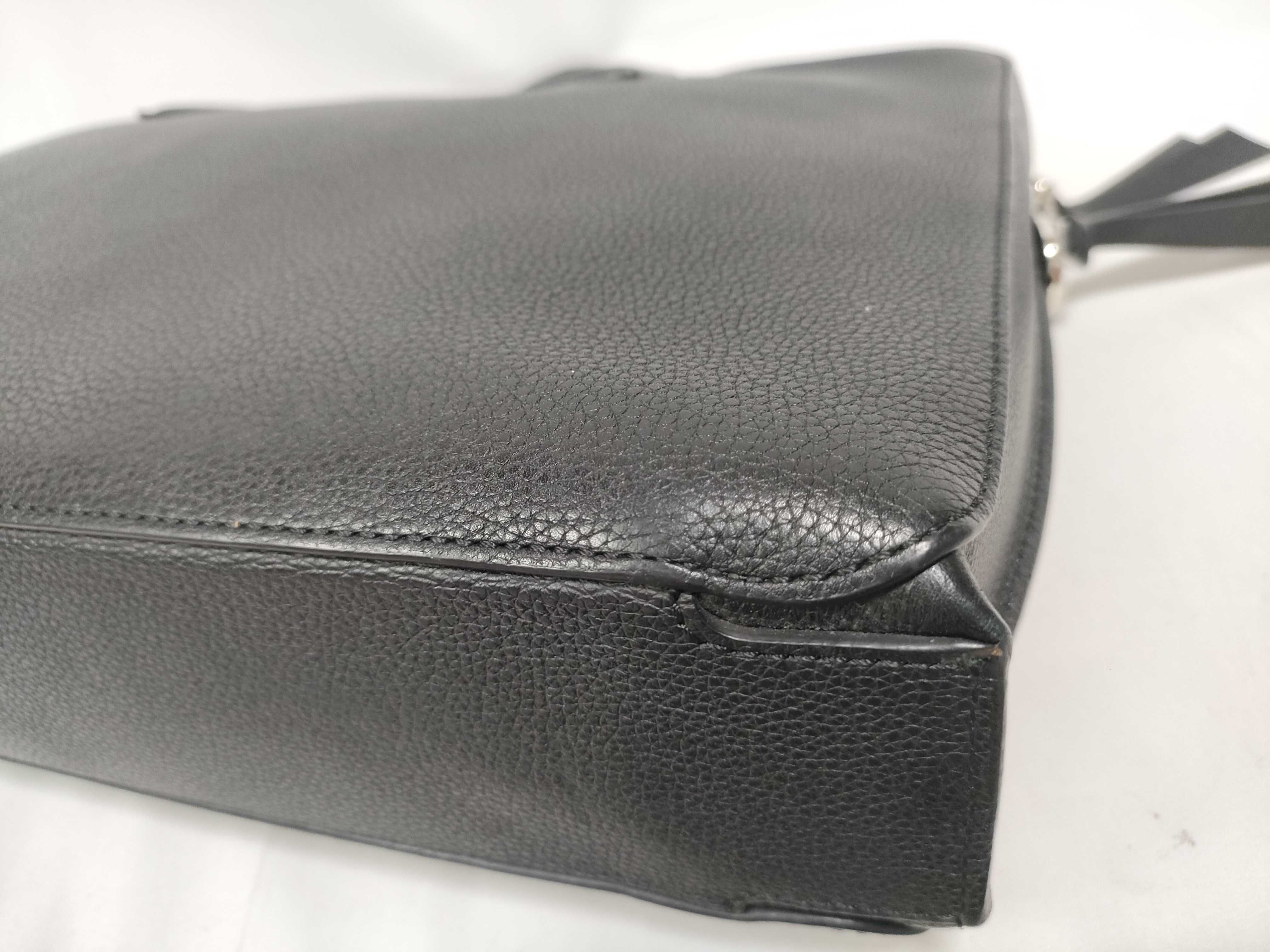 Goya Slim Leather 2-Way Business Bag, Black — view 7