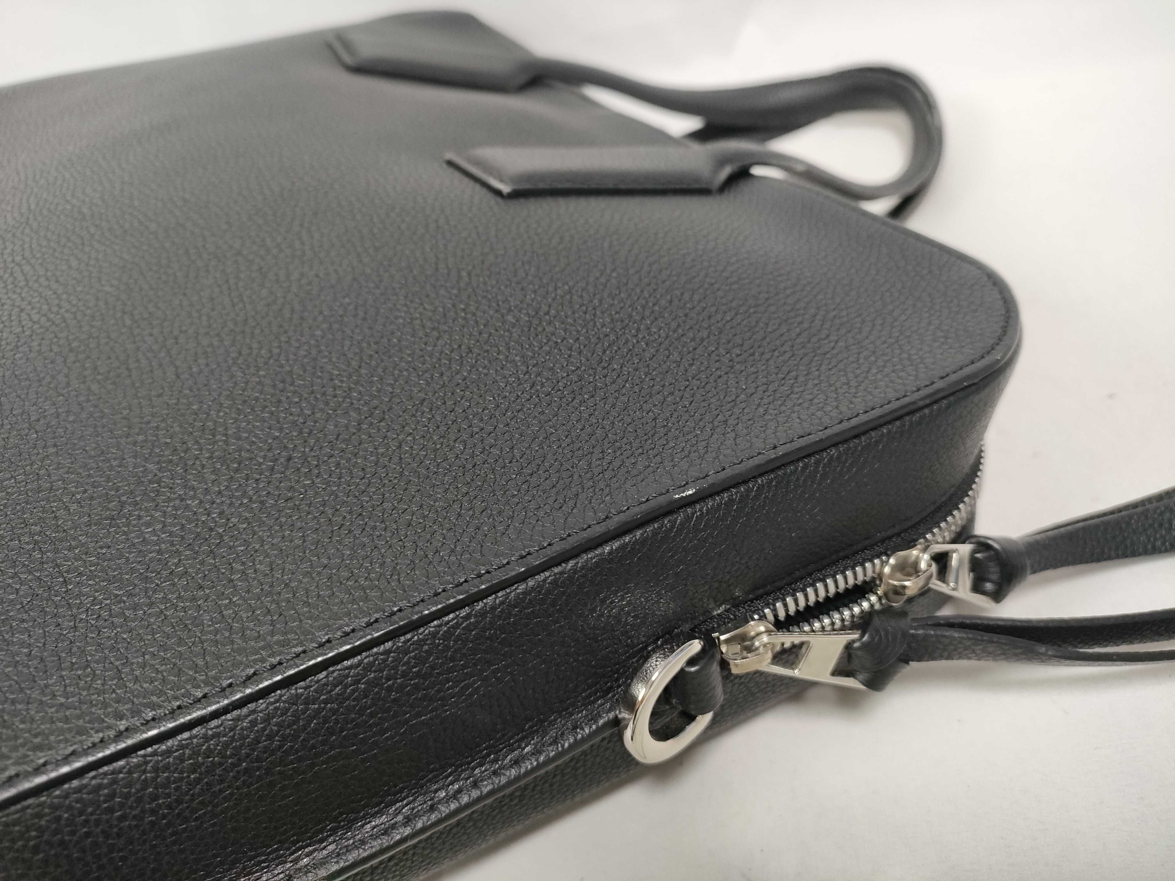Goya Slim Leather 2-Way Business Bag, Black — view 9