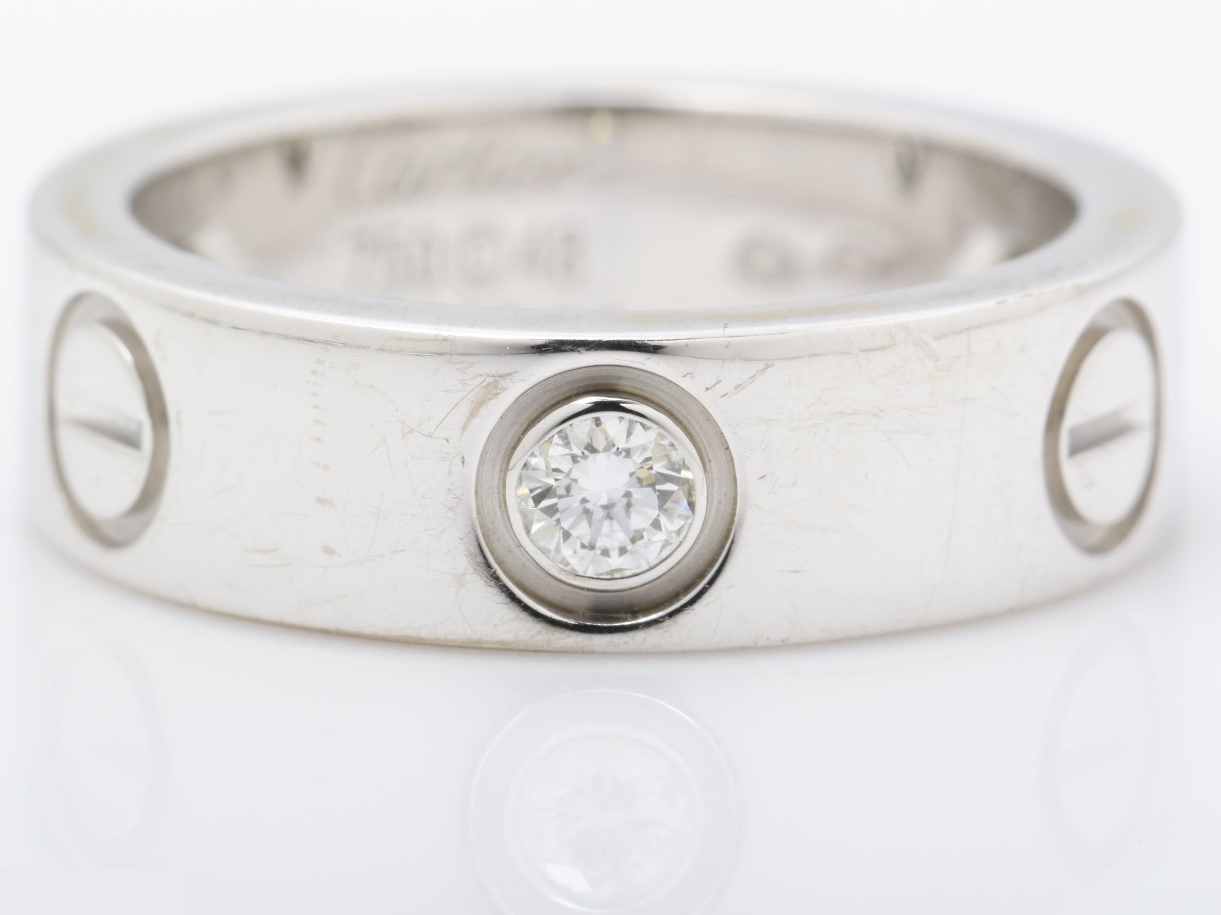 LOVE Diamond Ring, Au750WG, 7.8g, Size #48 / Width approx. 5.2mm — view 2