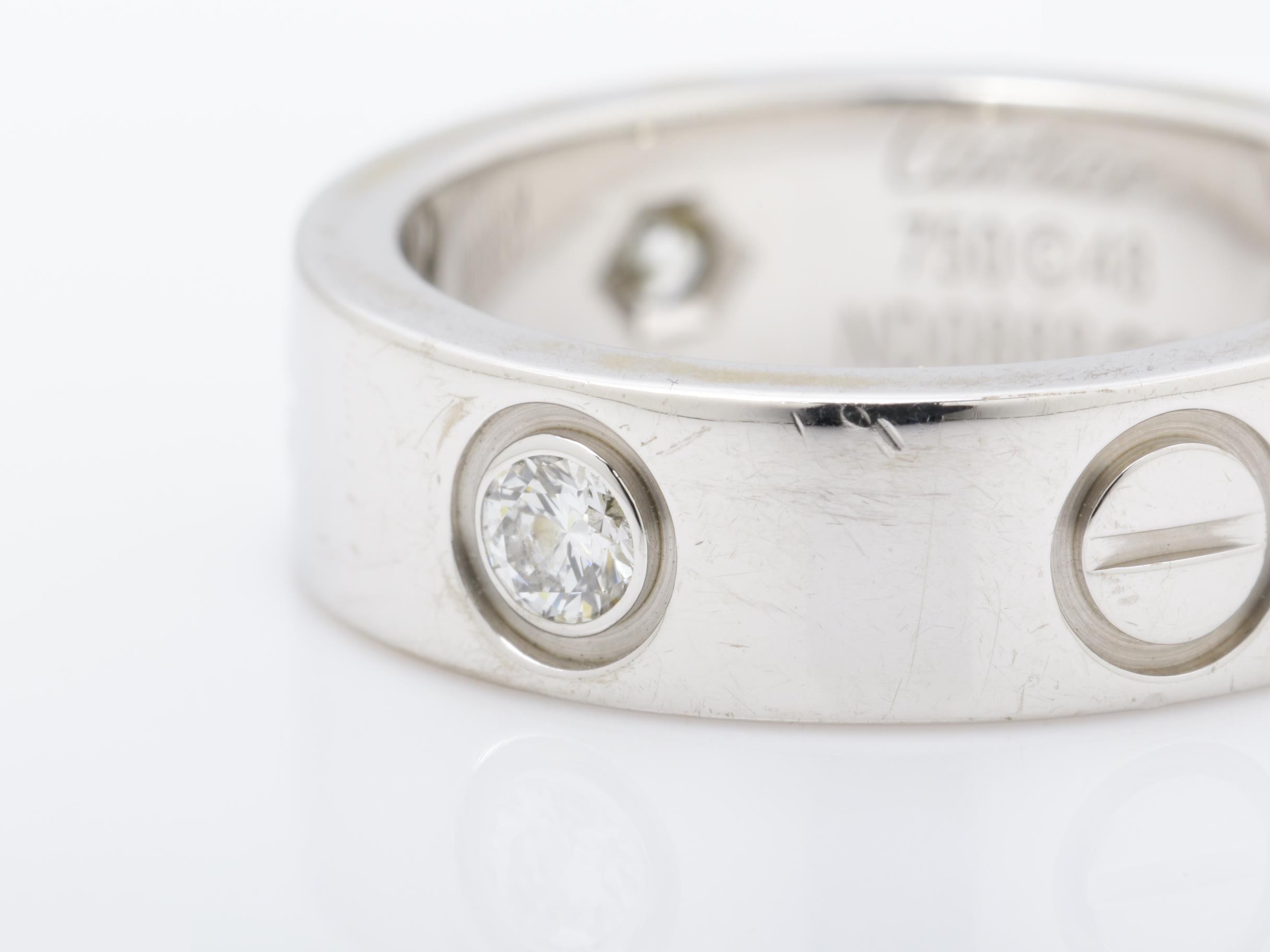 LOVE Diamond Ring, Au750WG, 7.8g, Size #48 / Width approx. 5.2mm — view 3