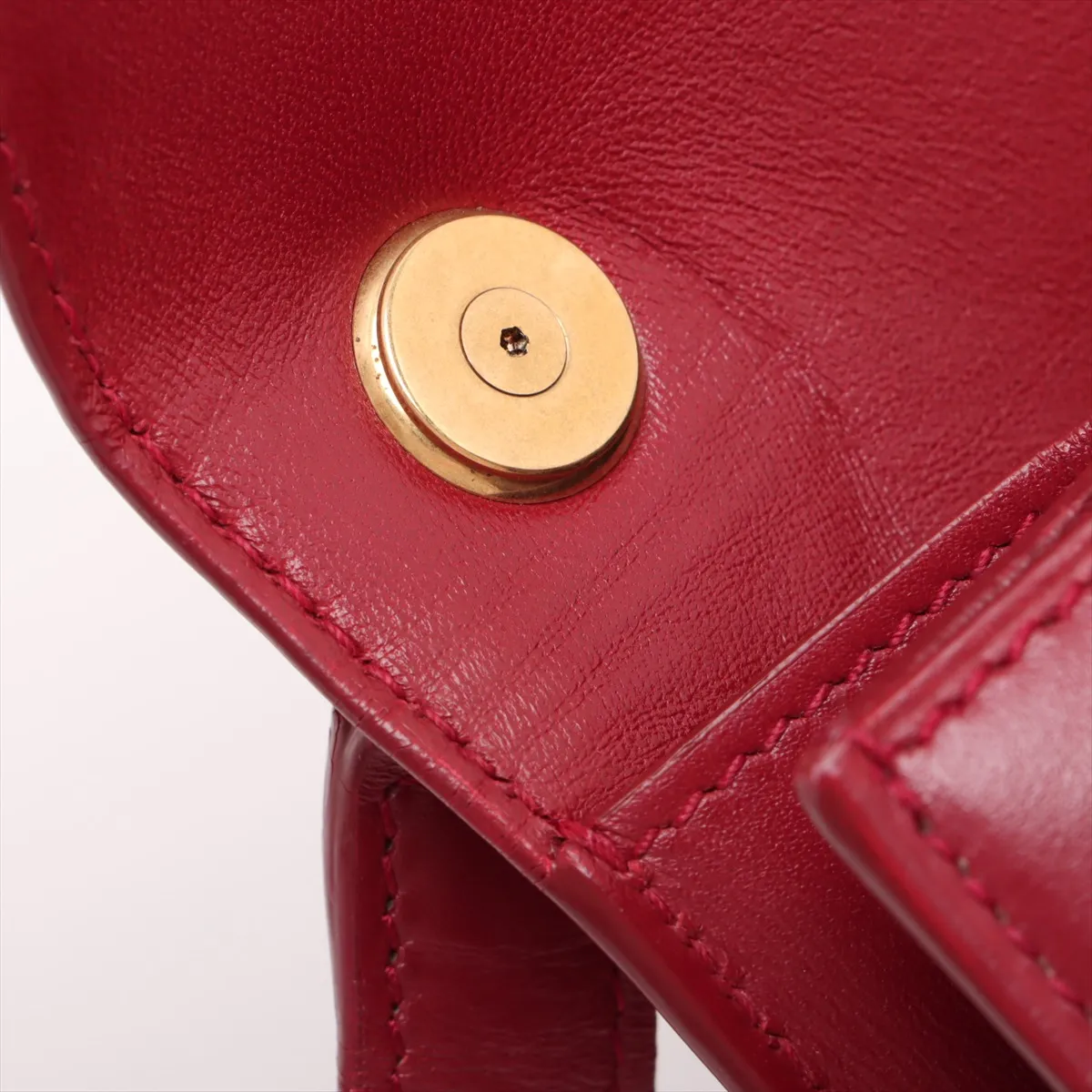 Carre Leather Shoulder Bag Red 633214 — view 12