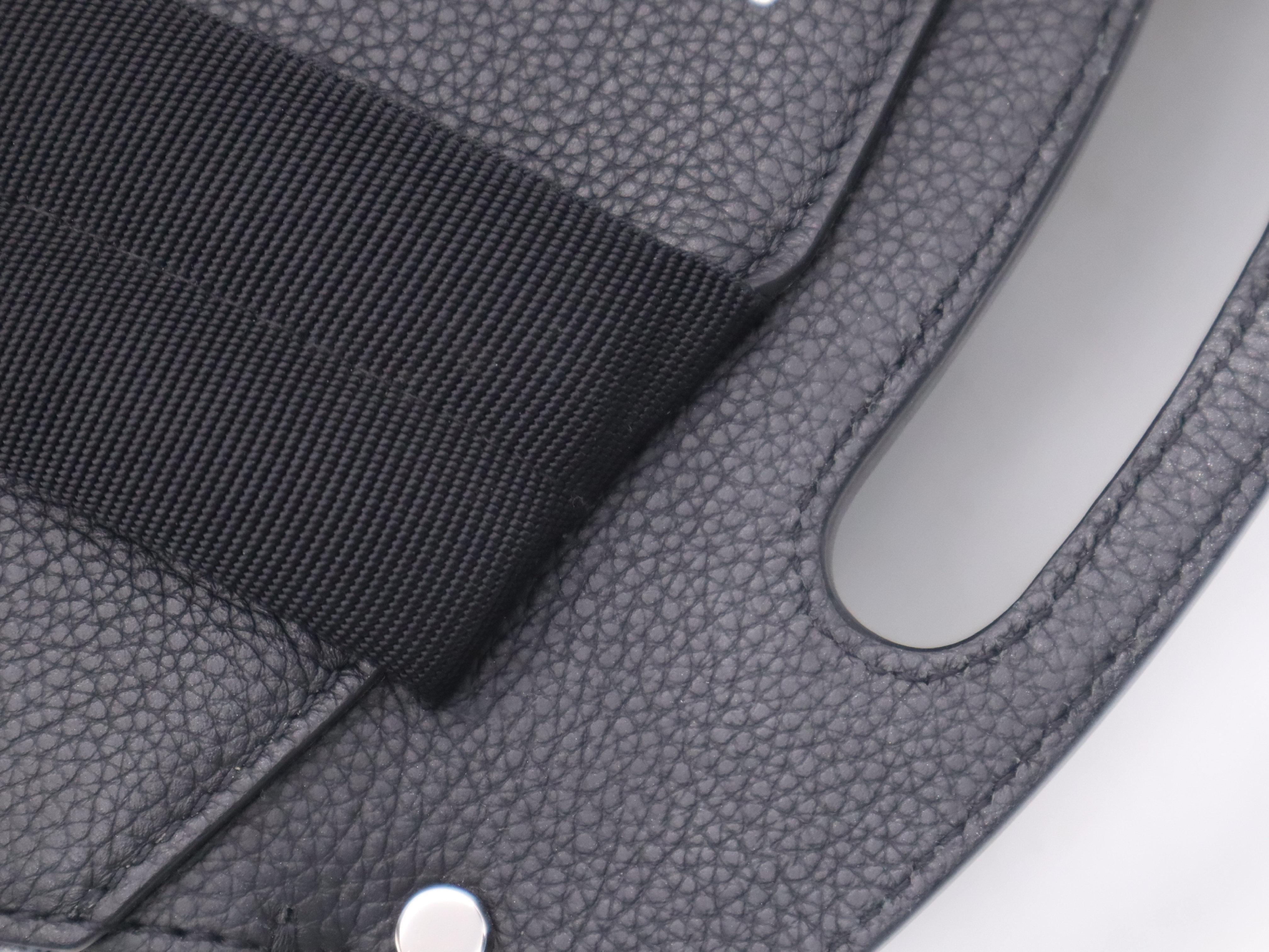 Jacquard x Leather Oblique Navy Backpack — view 7