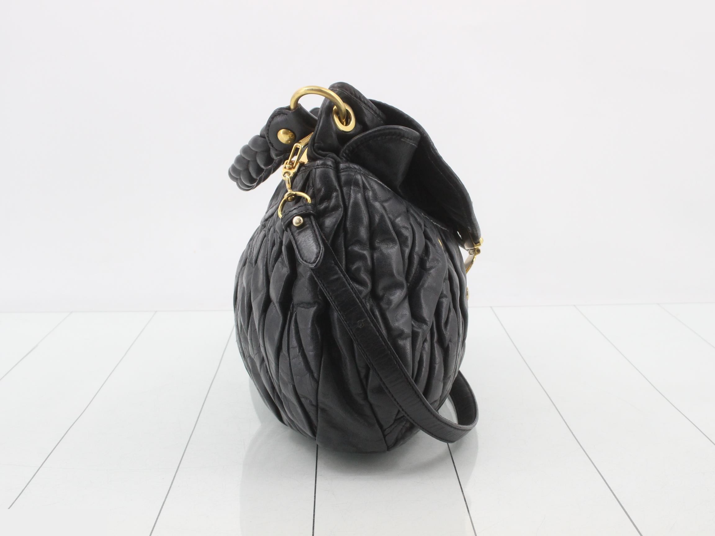 Matelassé (Bag) - 2-Way Handbag with Long Strap - Leather - Black — view 4