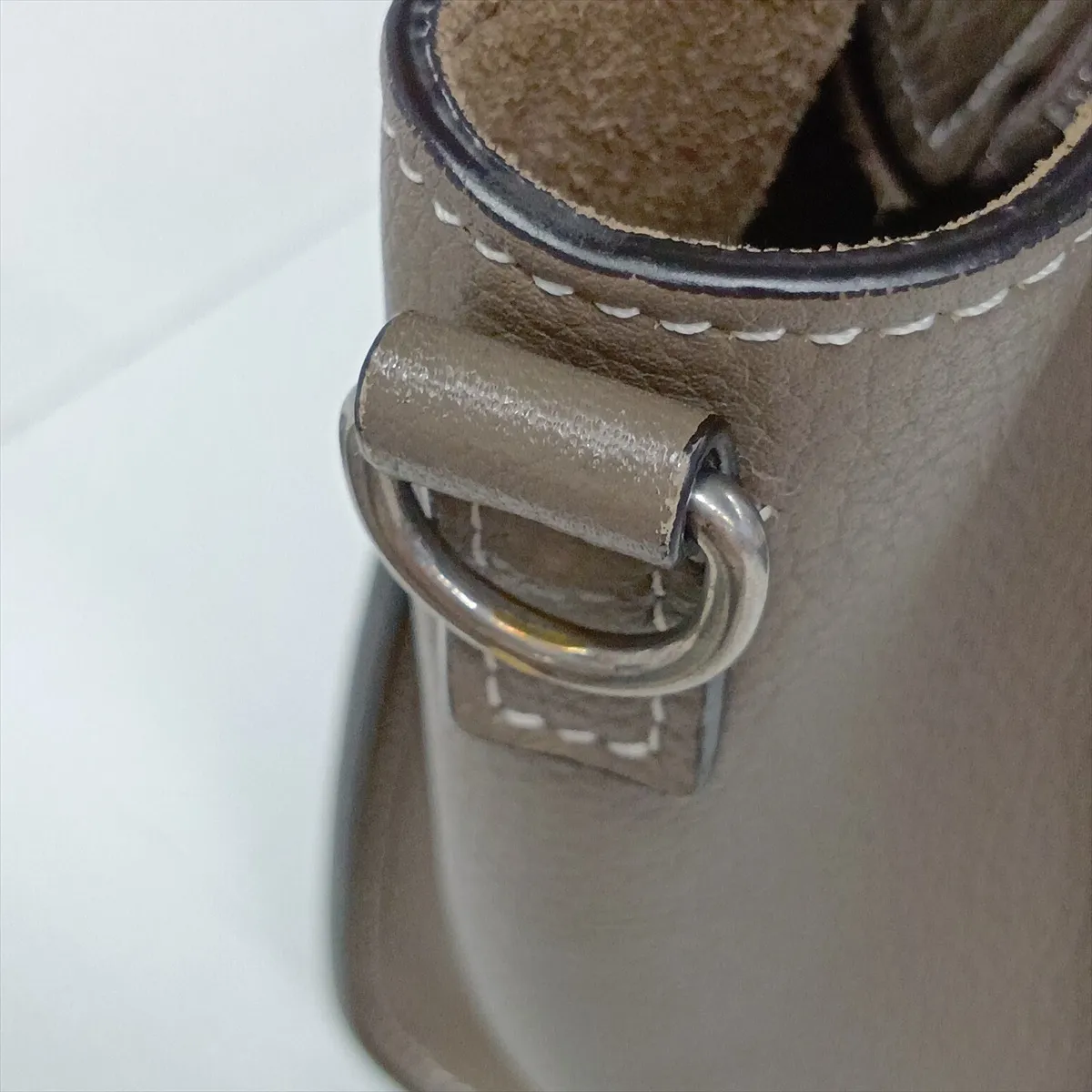Luggage Nano Shopper Leather 2-Way Handbag, Greige — view 12