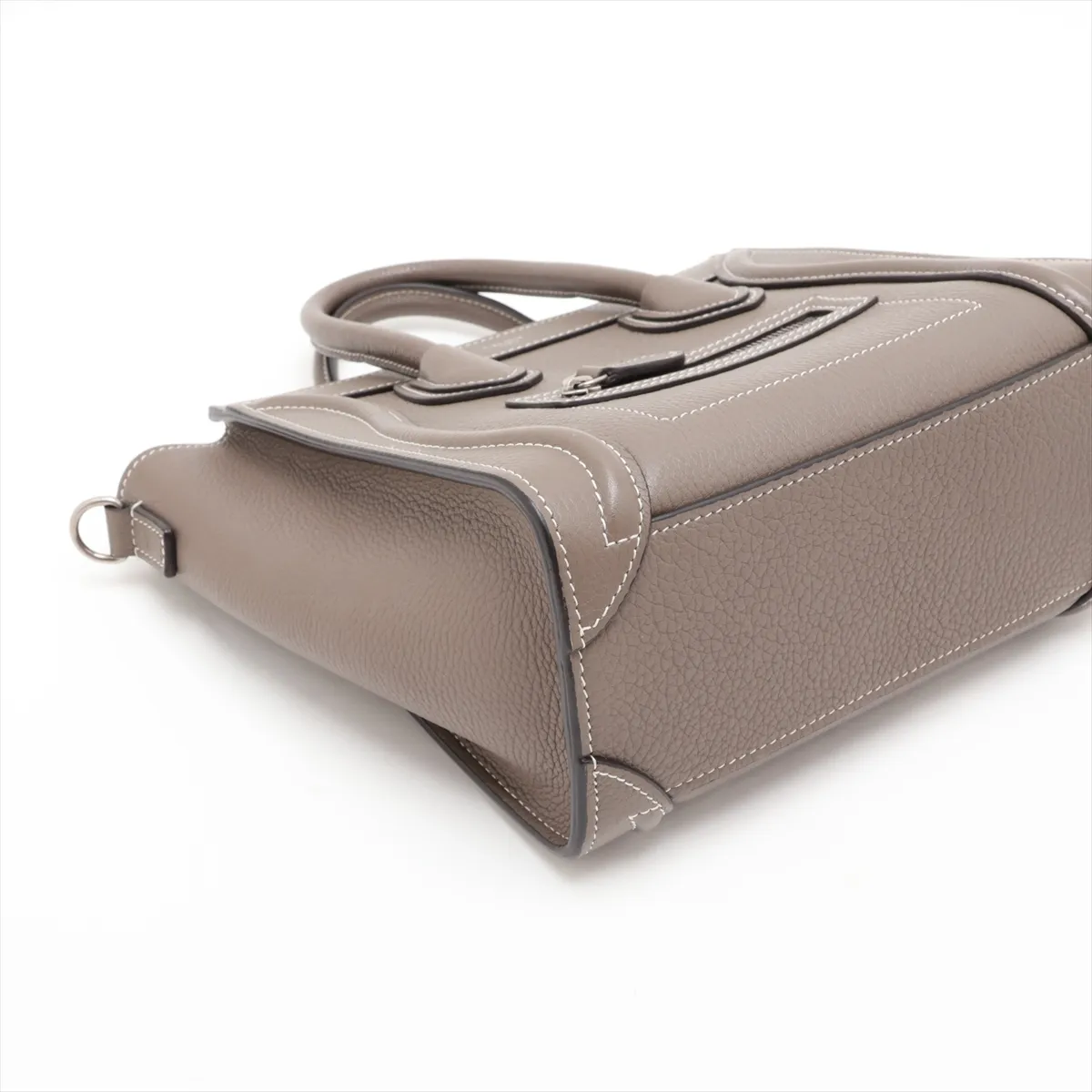 Luggage Nano Shopper Leather 2-Way Handbag, Greige — view 4