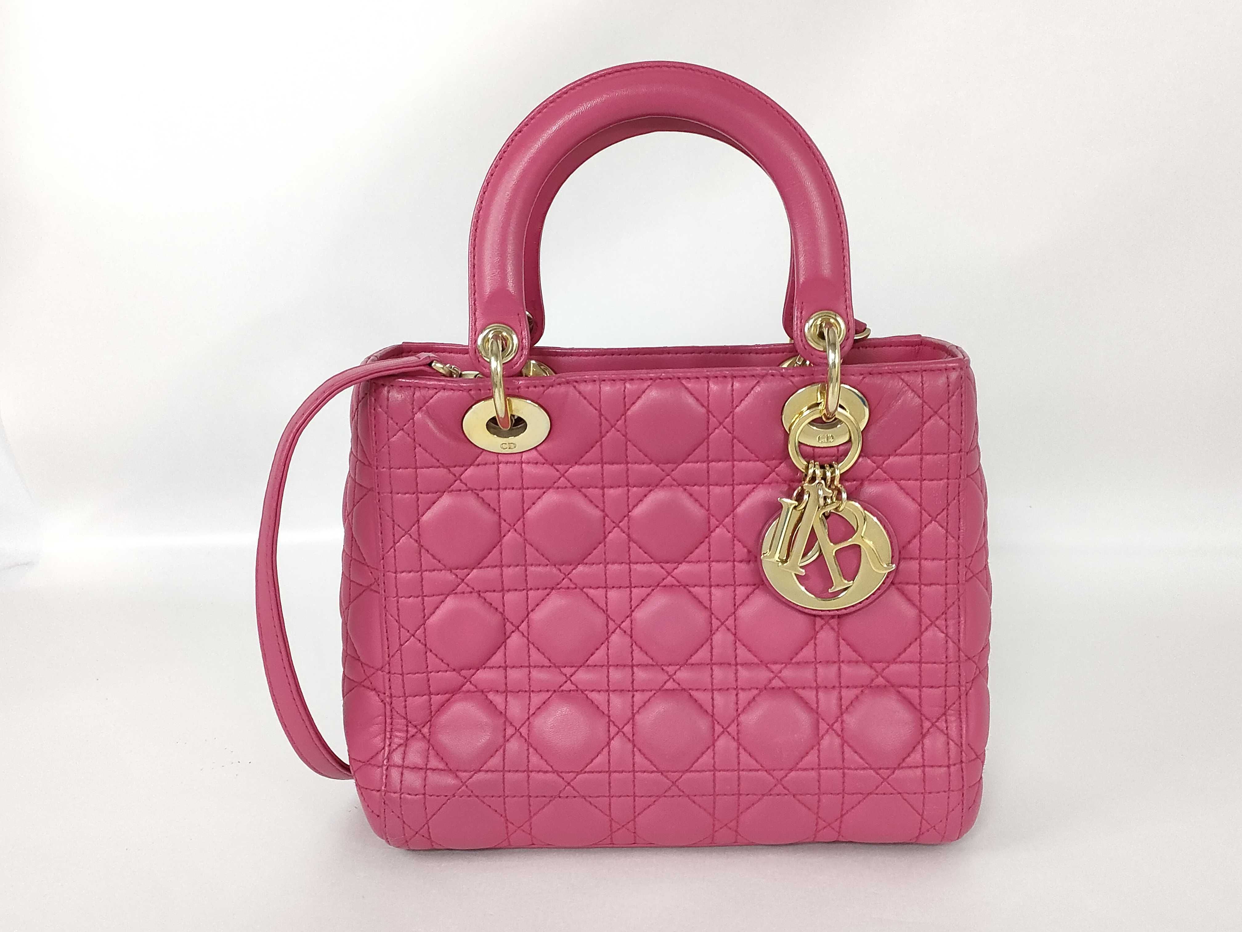 Lady Dior 2-Way Lambskin Handbag