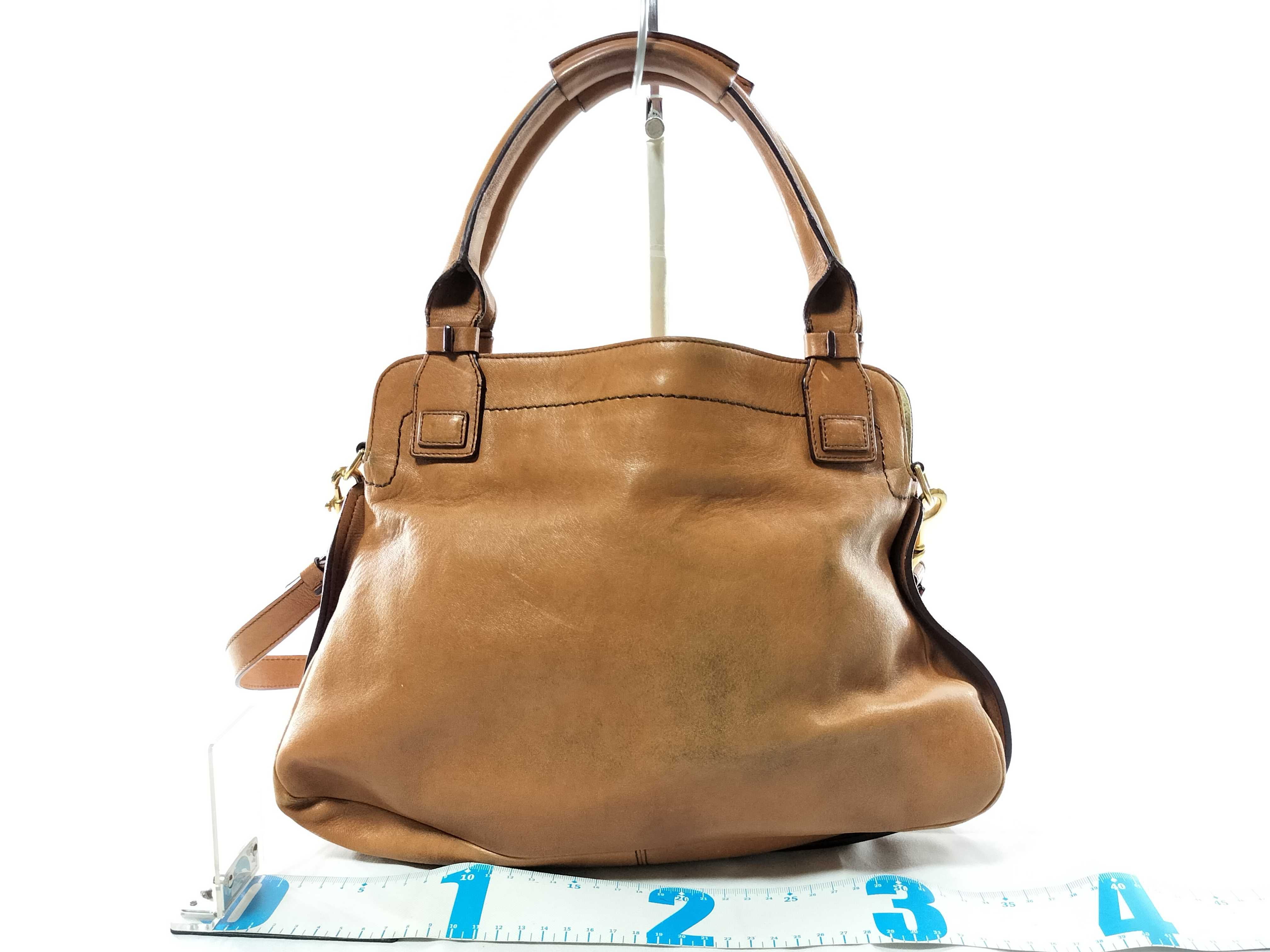 leather 2-way brown shoulder bag — view 2