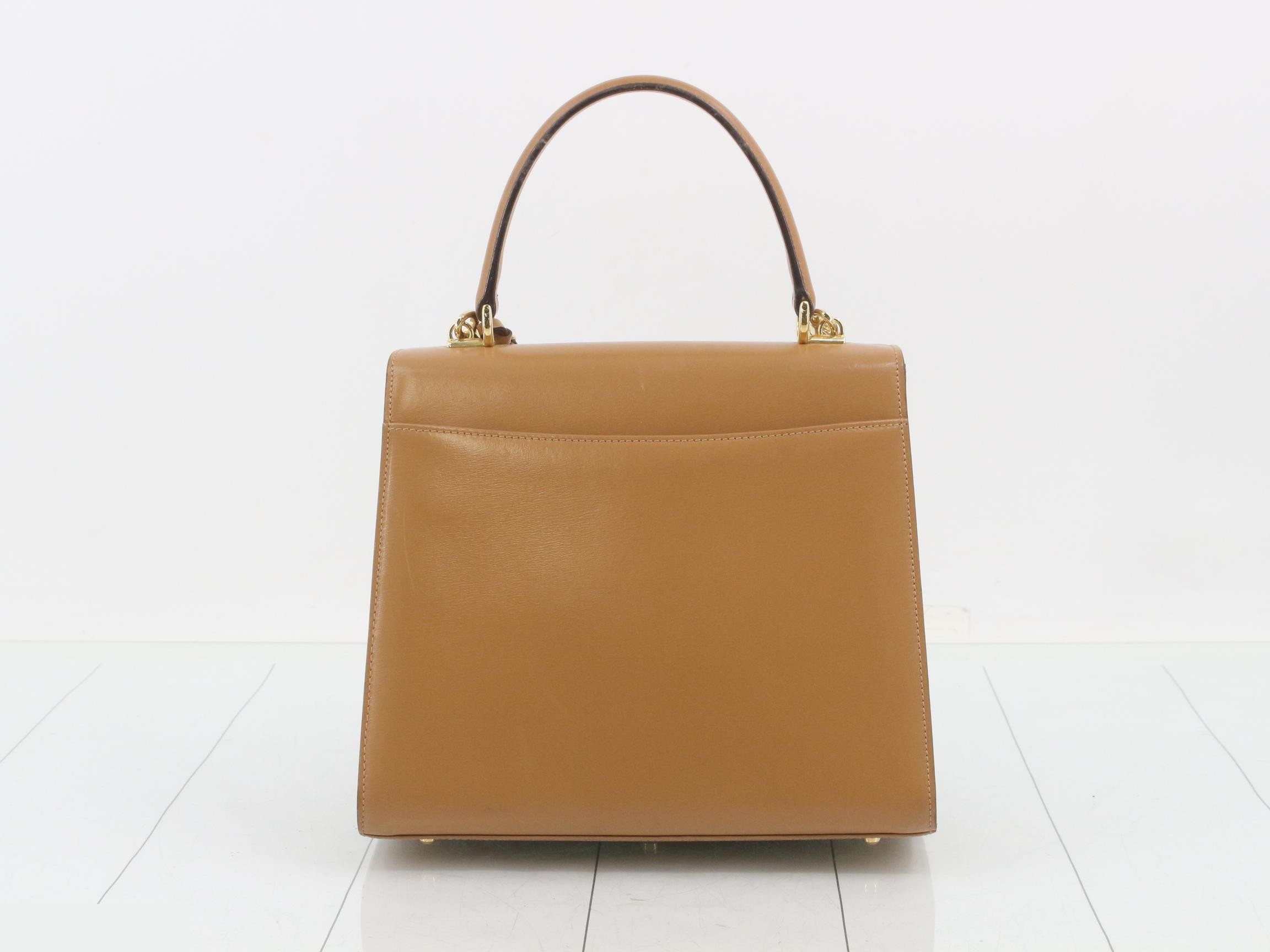 Leather, Gold Hardware, 2-Way Shoulder/Handbag — view 2
