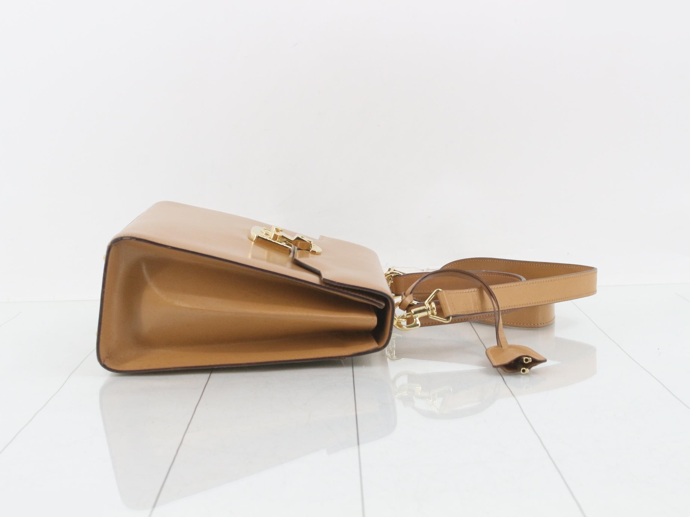 Leather, Gold Hardware, 2-Way Shoulder/Handbag — view 3