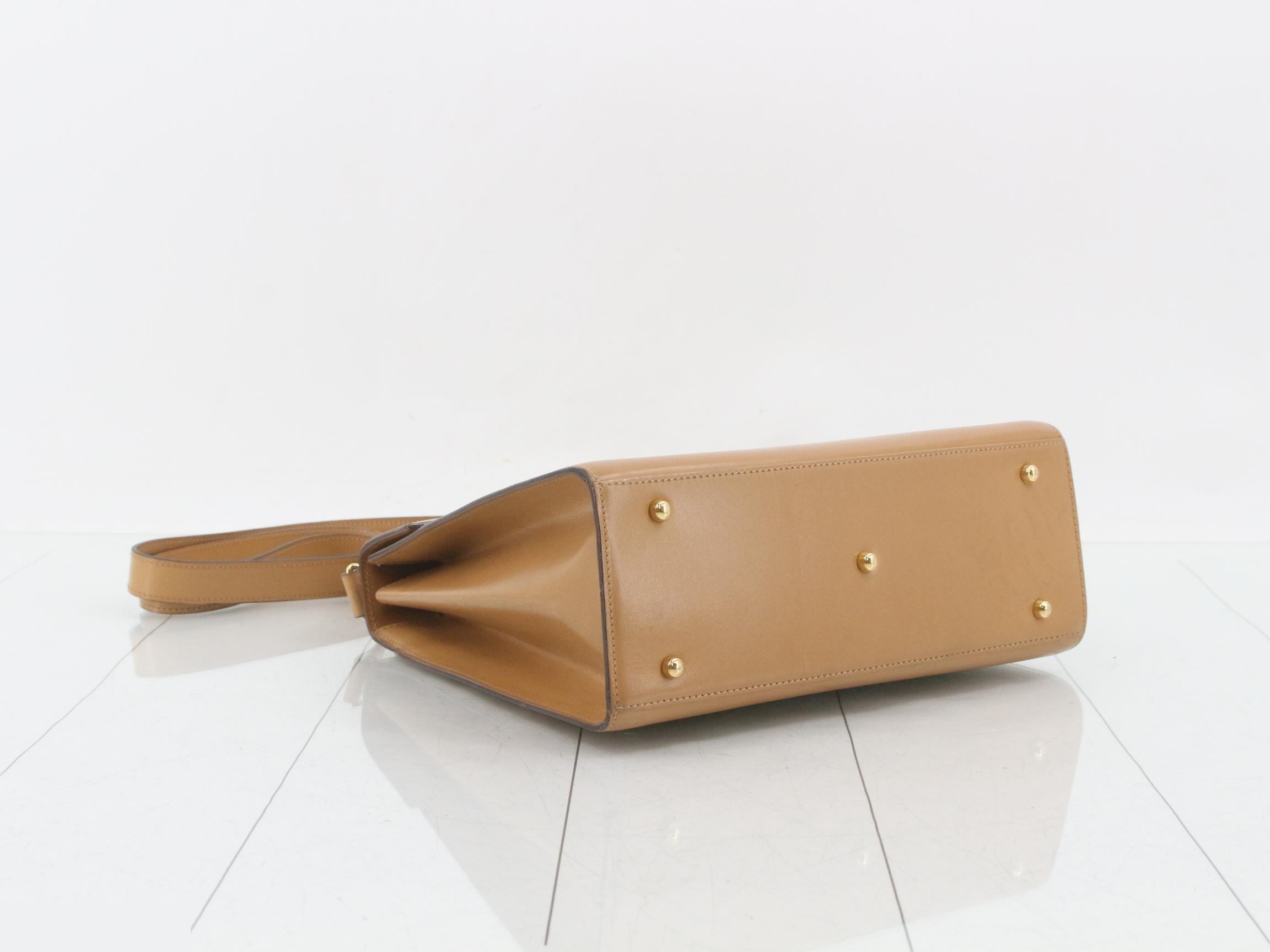 Leather, Gold Hardware, 2-Way Shoulder/Handbag — view 5