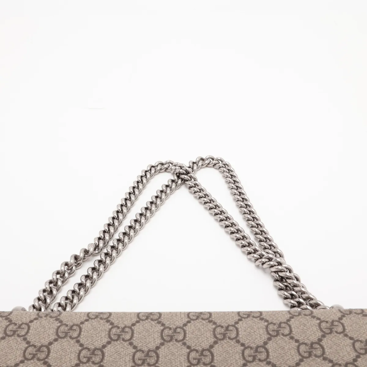 GG Supreme Dionysus PVC x Leather Chain Shoulder Bag, Beige x Red, 400249 — view 6