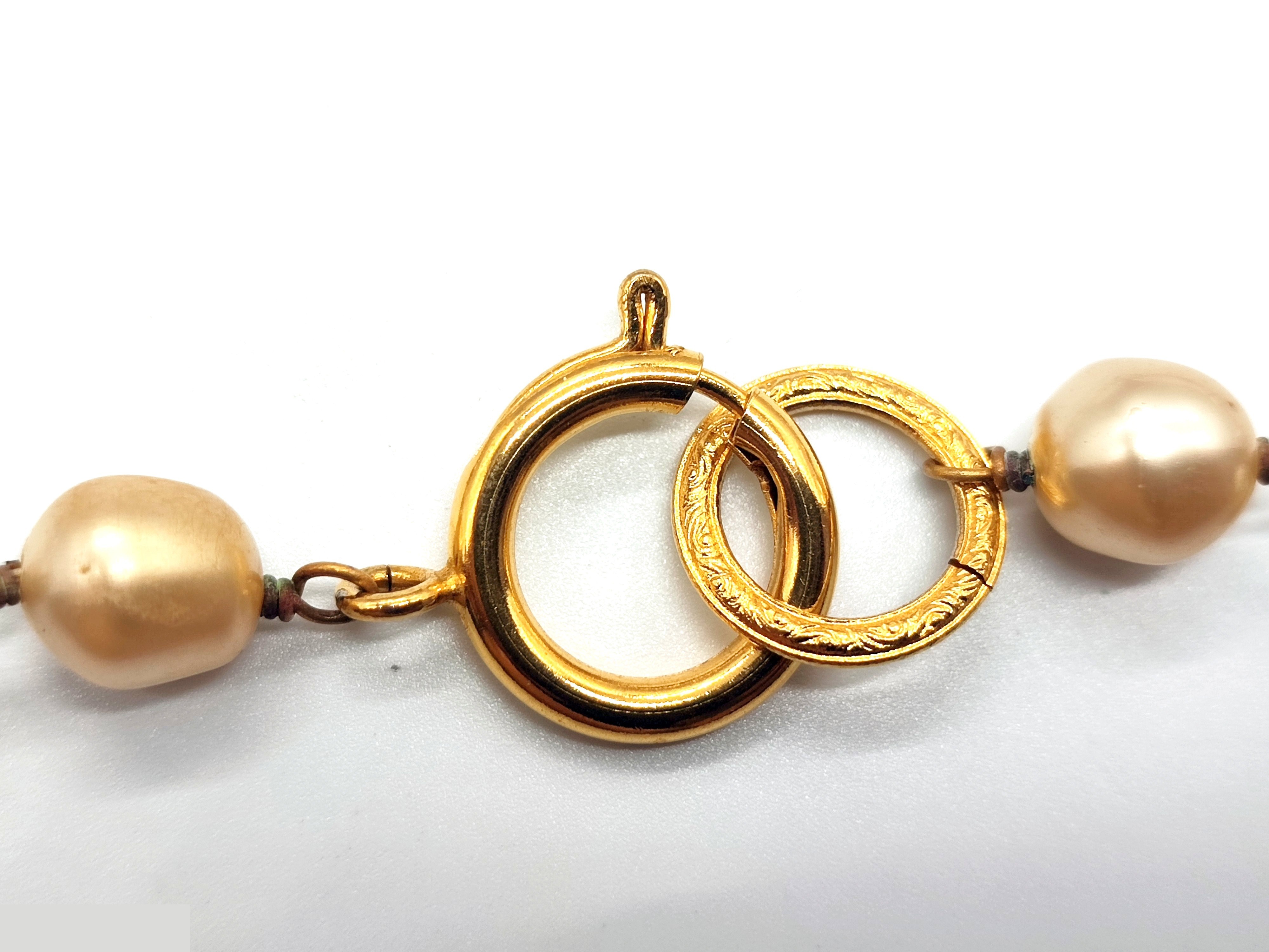 Coco Mark Coin Pearl Necklace, Chain approx. 86cm — view 9