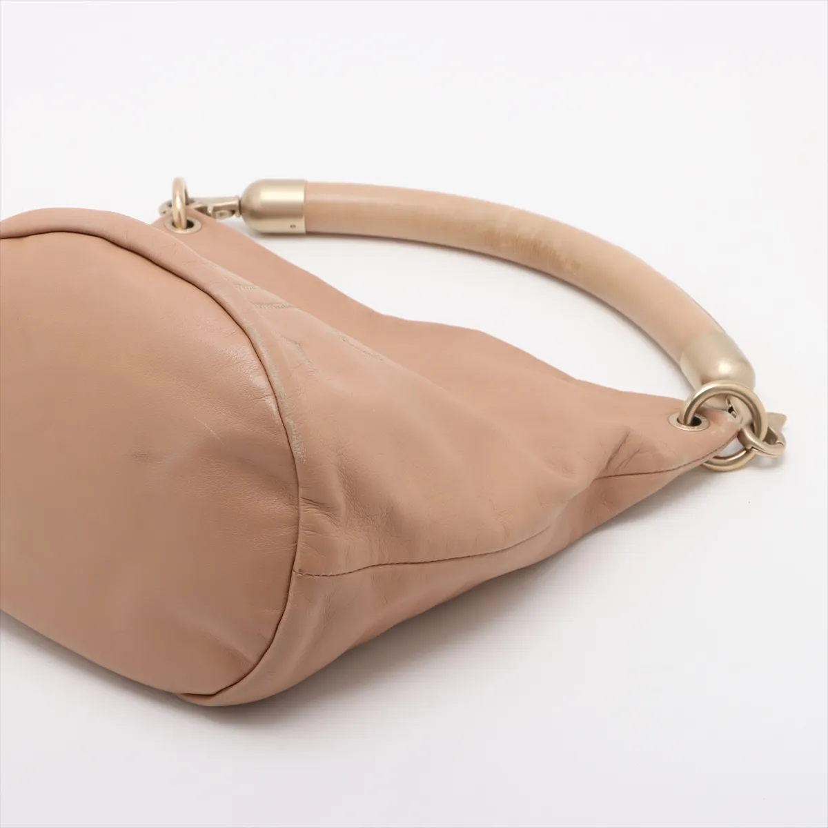Cocomark Leather Shoulder Bag Beige Gold Hardware 8337806 No. 8 — view 3