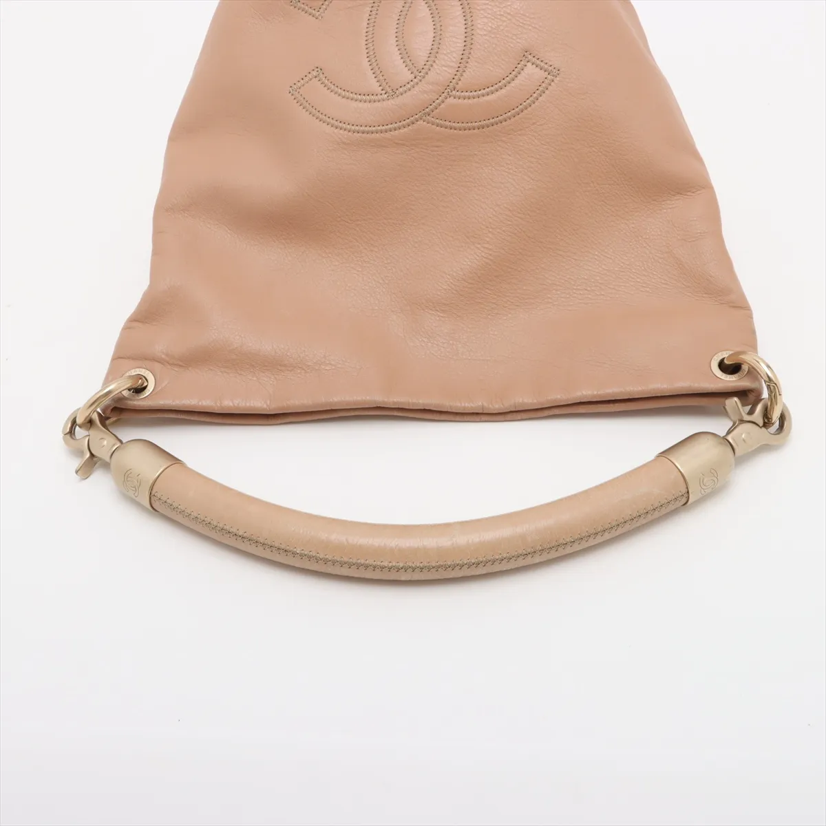 Cocomark Leather Shoulder Bag Beige Gold Hardware 8337806 No. 8 — view 5