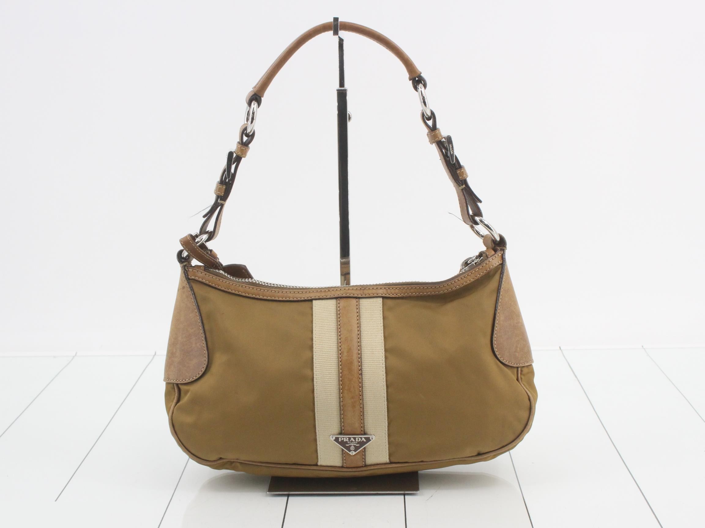 Leather Triangle Logo Patchwork Accessory Pouch Shoulder Bag — view 2