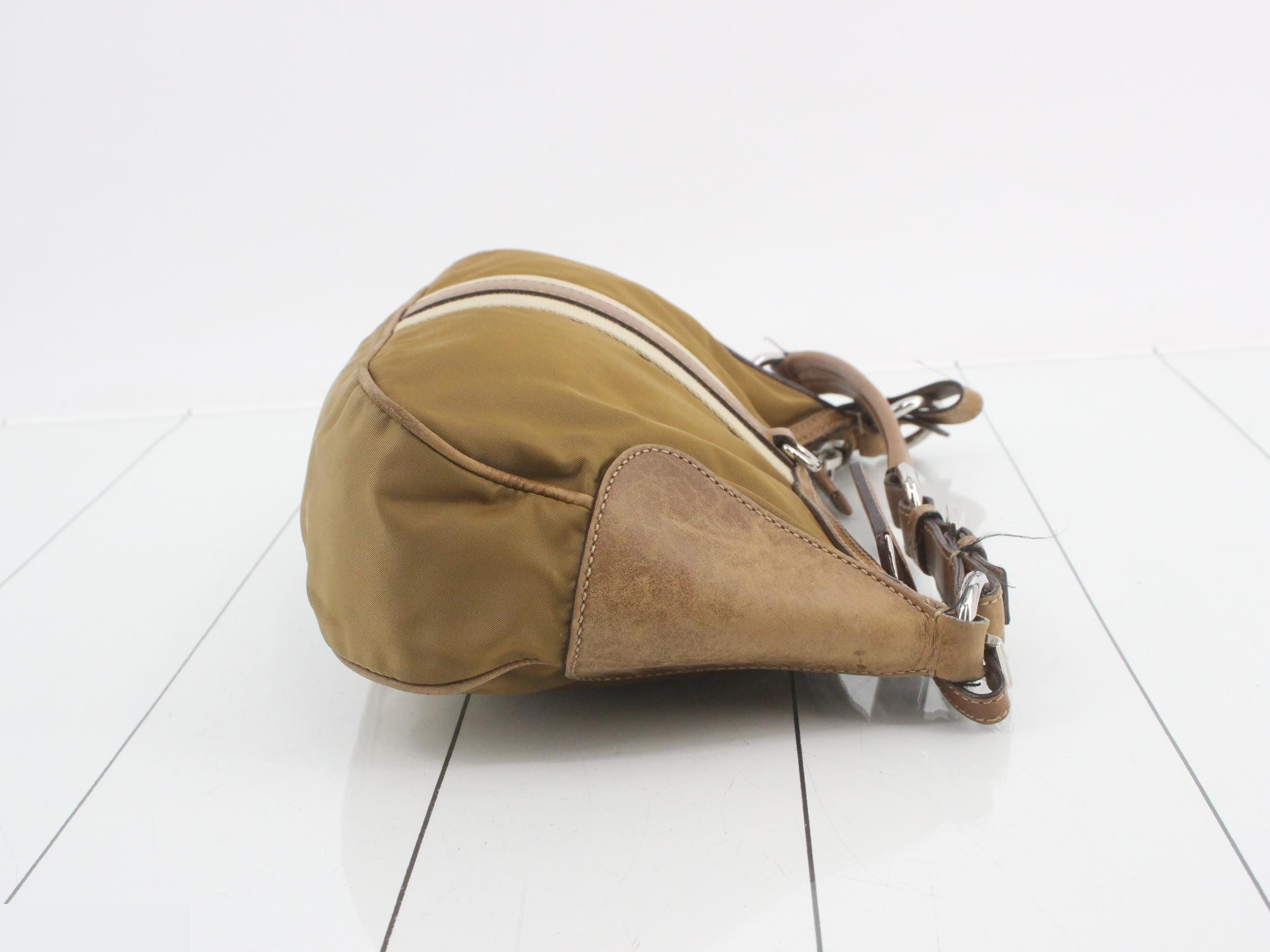 Leather Triangle Logo Patchwork Accessory Pouch Shoulder Bag — view 3