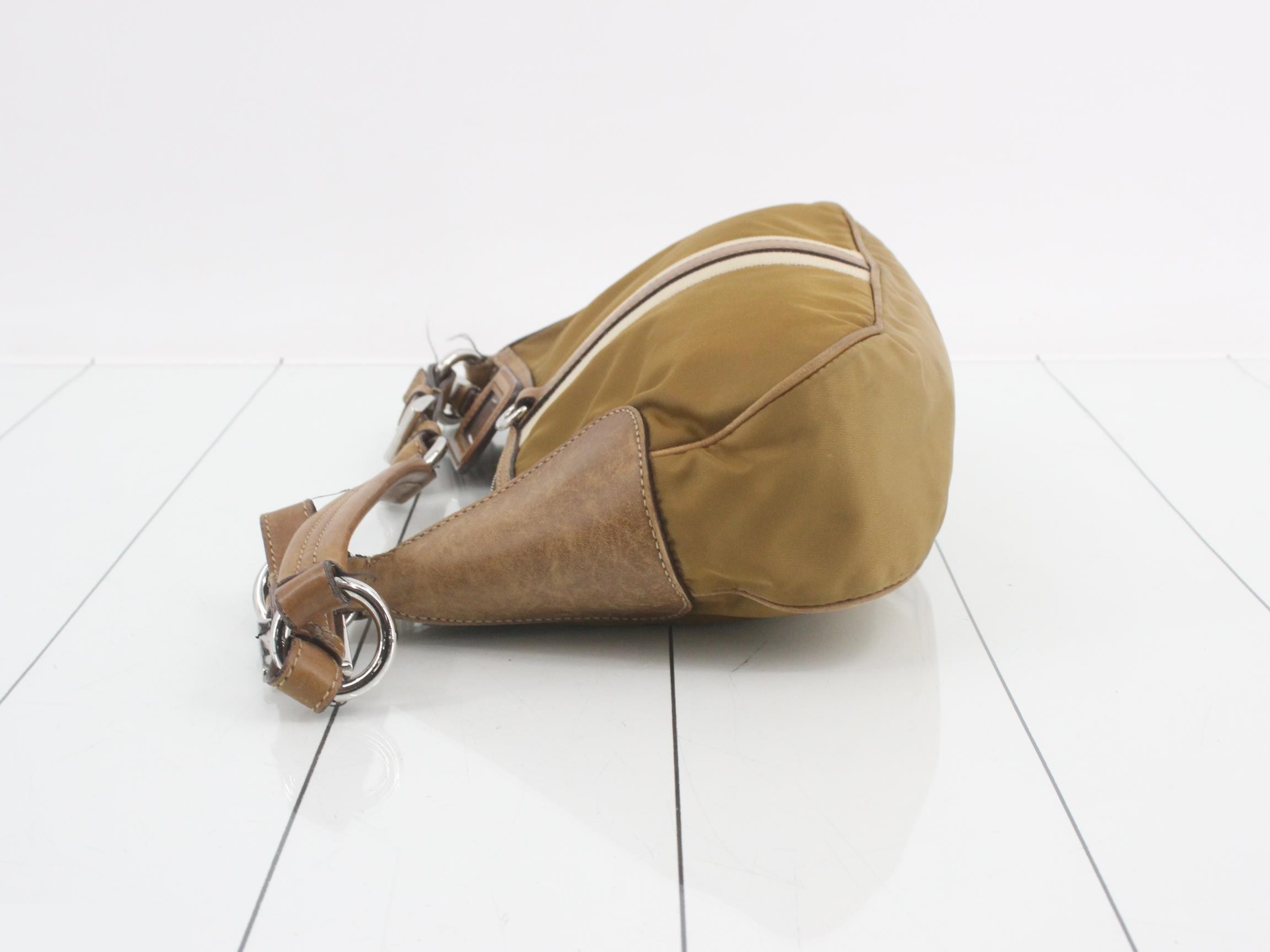 Leather Triangle Logo Patchwork Accessory Pouch Shoulder Bag — view 4