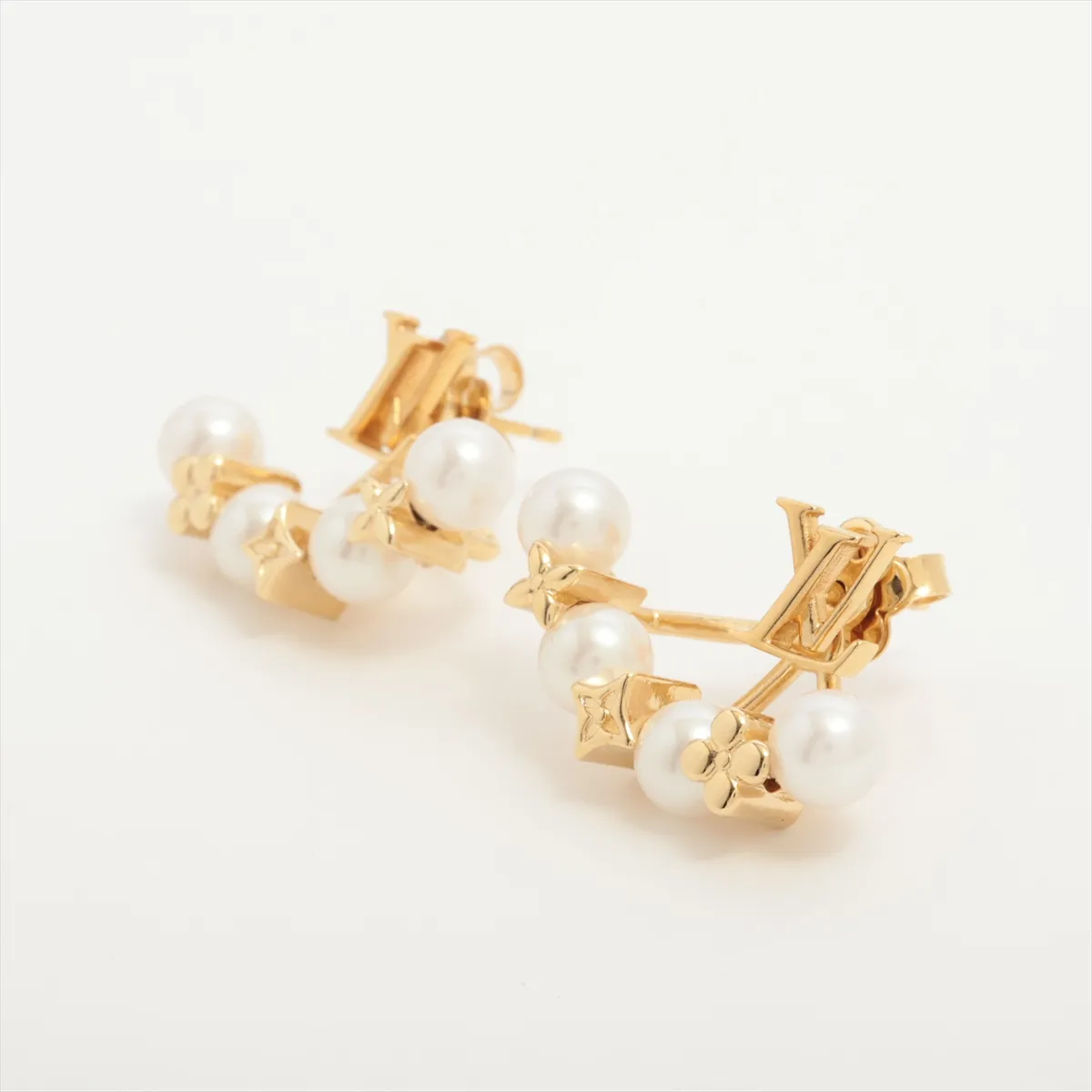 M01258 Mini Gram GK4215 Earrings (Pair) GP Gold. Shows signs of wear, — view 3