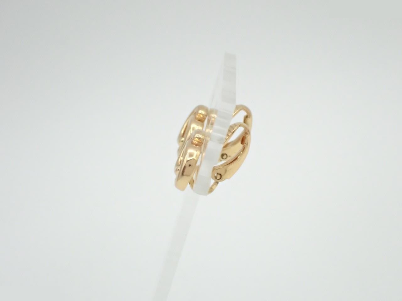 CD logo earrings, gold color — view 3