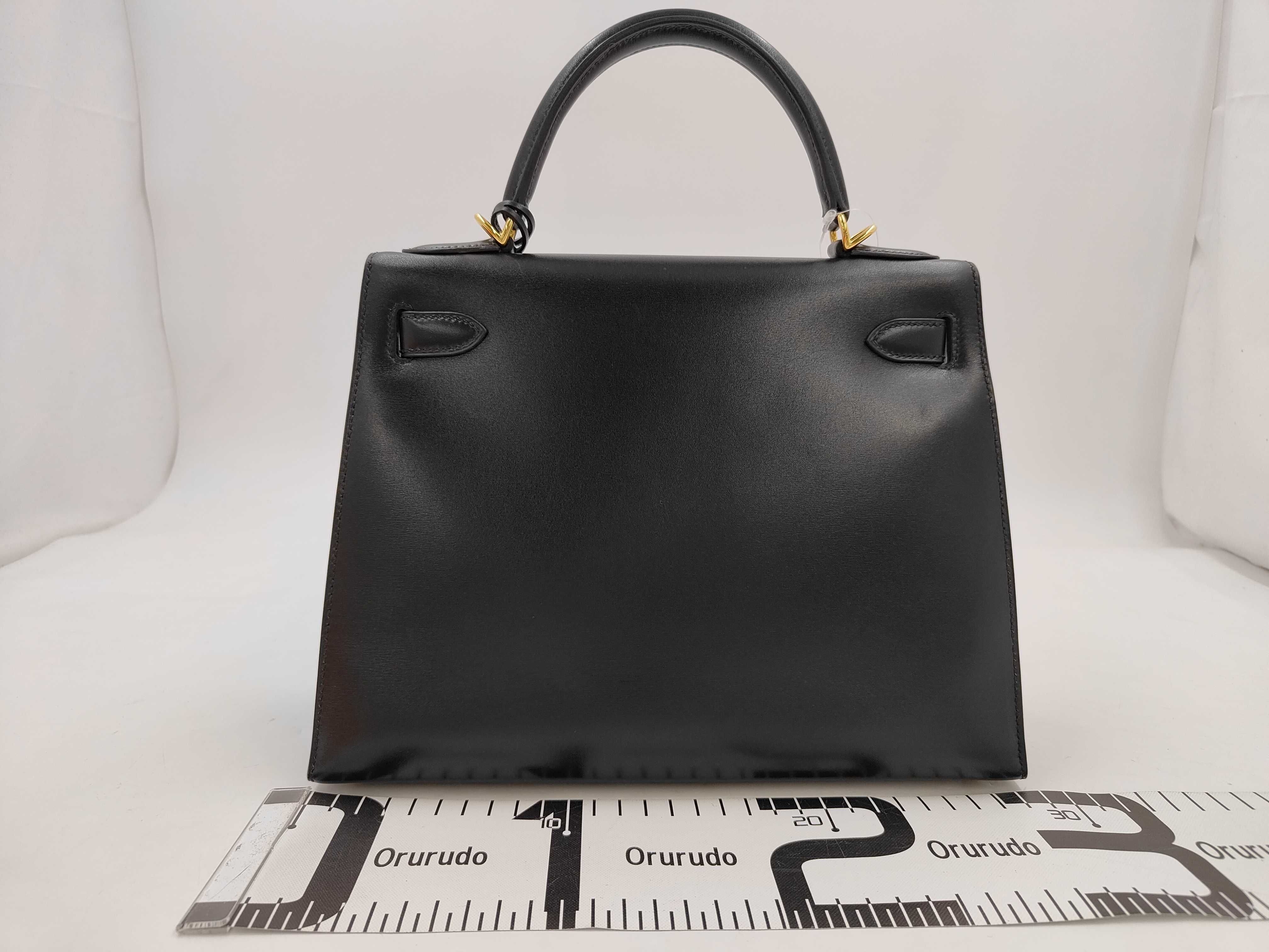 Kelly 28 F stamp Black Gold hardware V hardware with ST tote bag — view 2