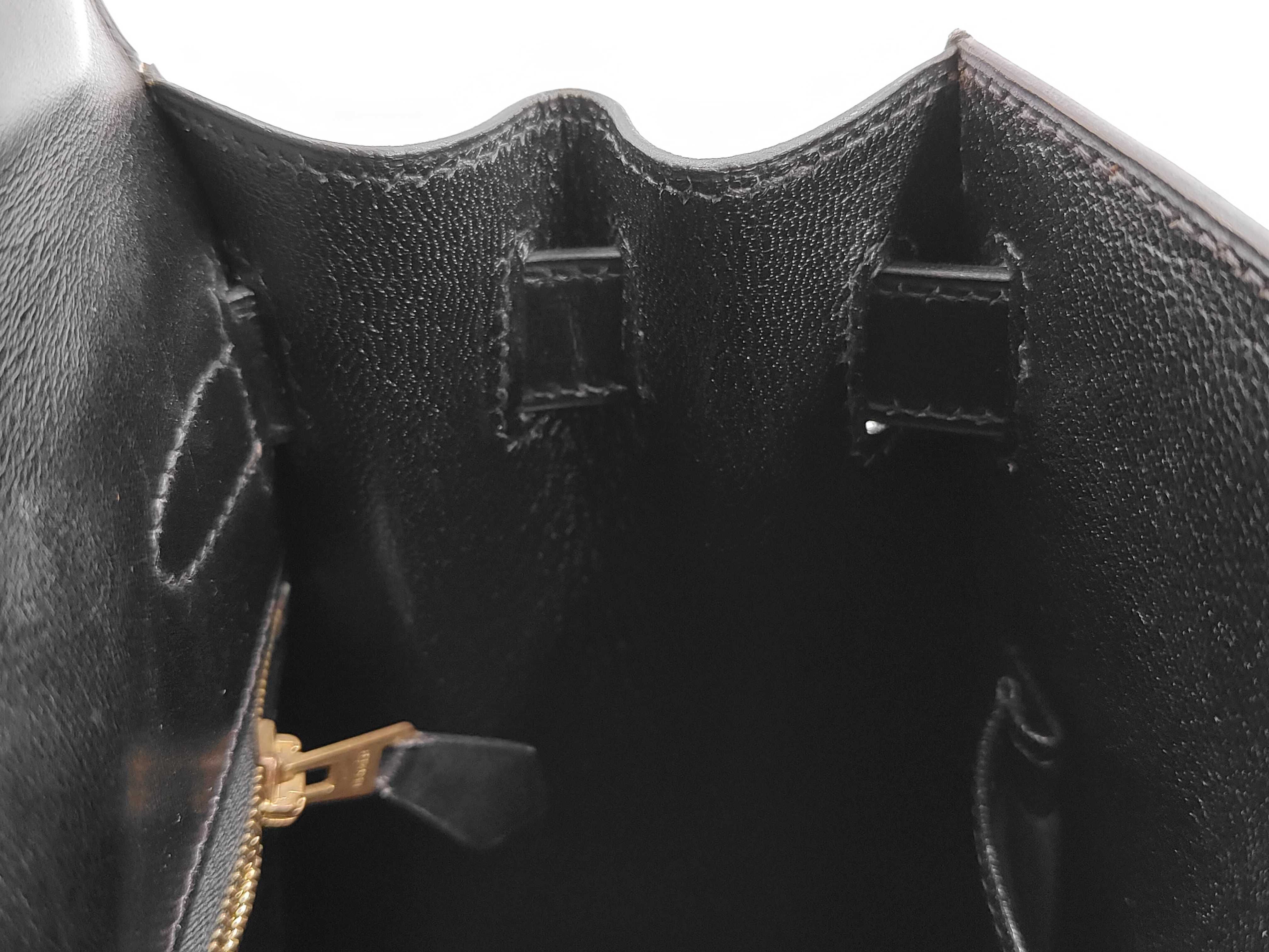 Kelly 28 F stamp Black Gold hardware V hardware with ST tote bag — view 12