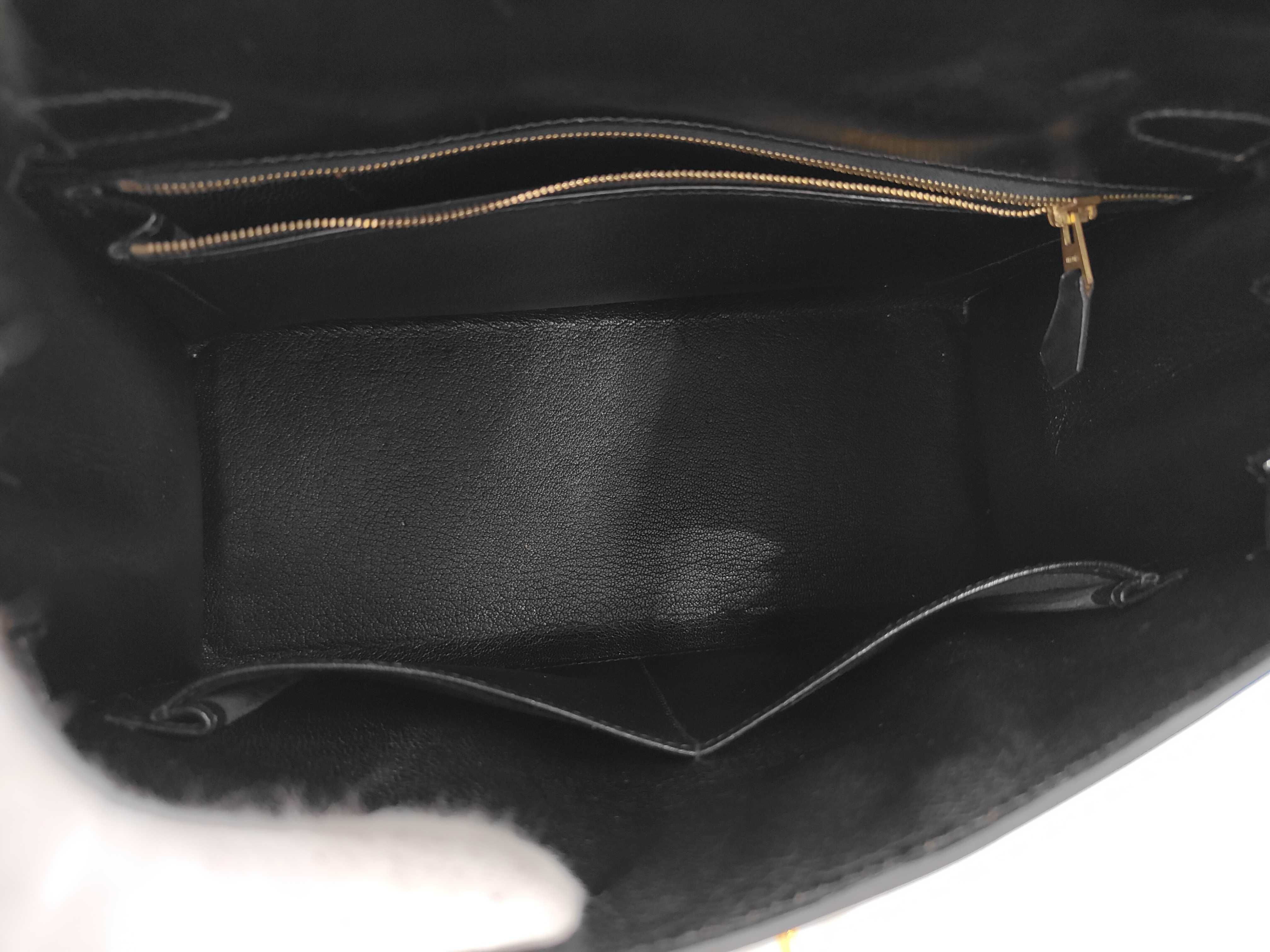Kelly 28 F stamp Black Gold hardware V hardware with ST tote bag — view 14