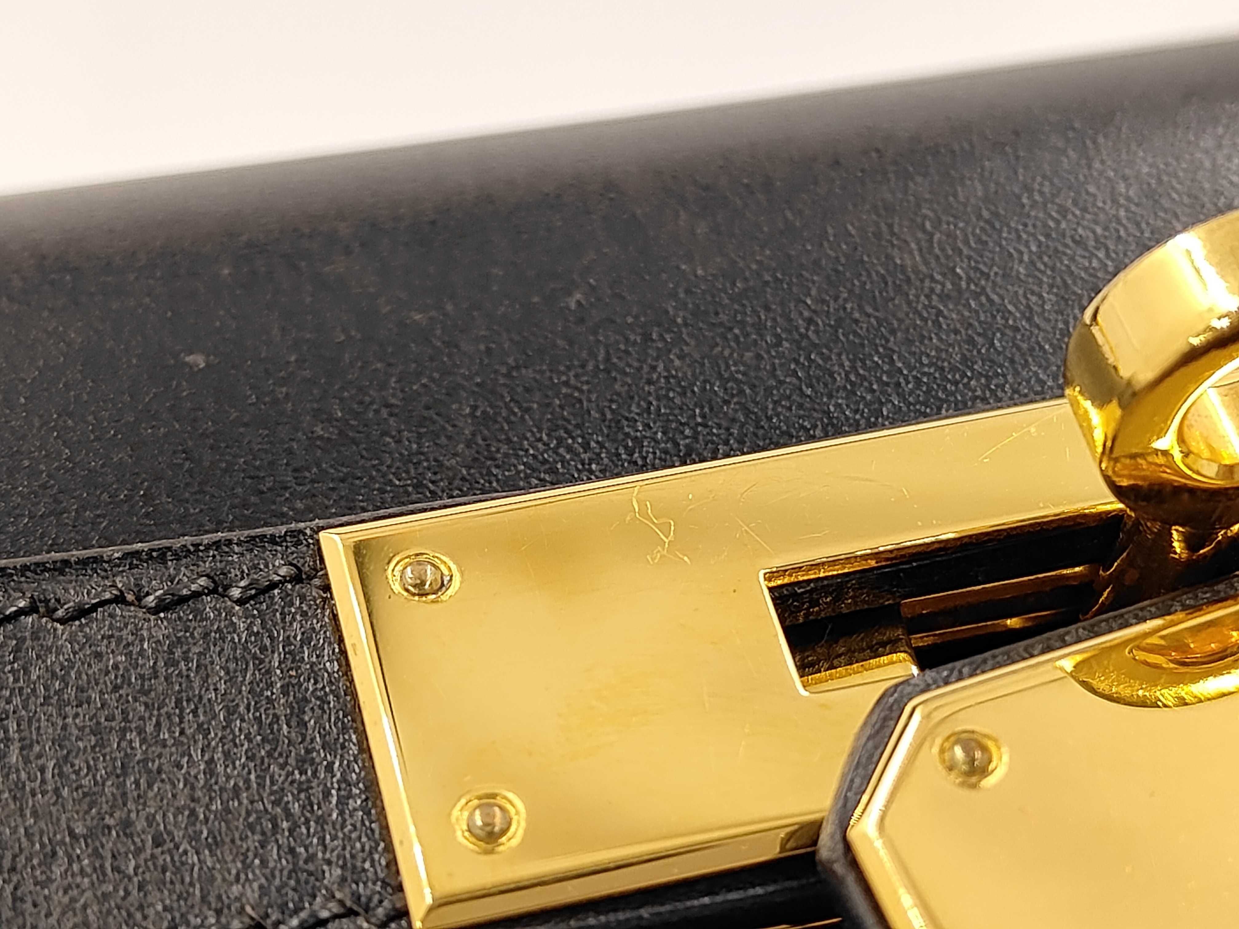 Kelly 28 F stamp Black Gold hardware V hardware with ST tote bag — view 9