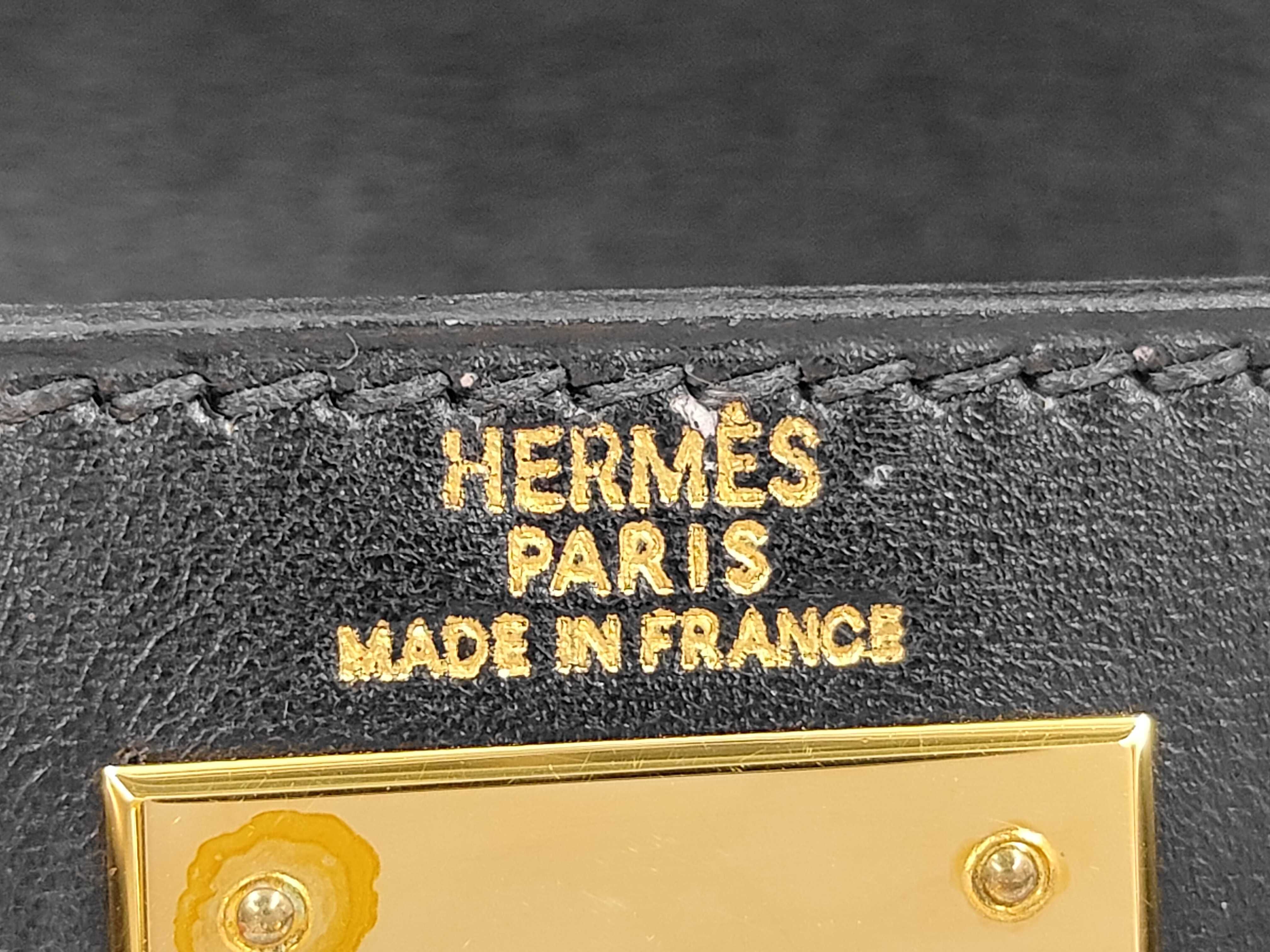 Kelly 28 F stamp Black Gold hardware V hardware with ST tote bag — view 10