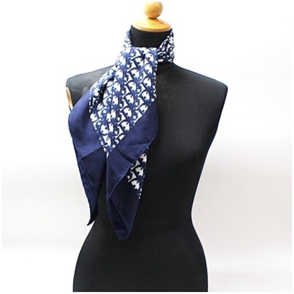 Scarf, Trotter pattern, navy — view 3