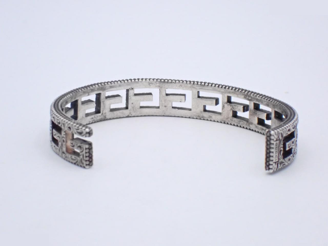 Square G Silver Bracelet, Arabesque Design, 925 Sterling Silver / 26.8g — view 2
