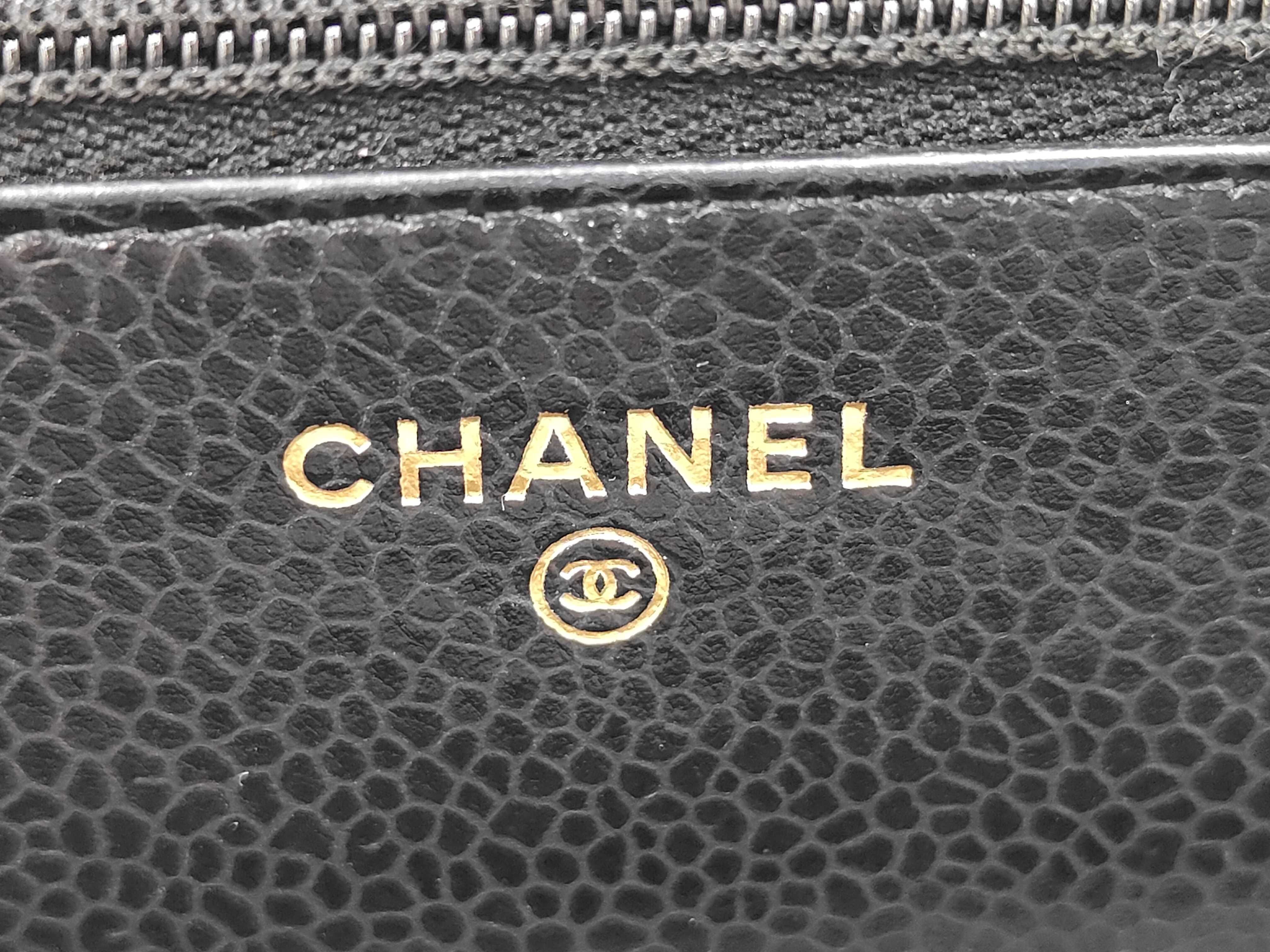 Mini Matelassé Caviar Skin Black Shoulder Bag (Serial No. 30s) with Gold Hardware — view 13