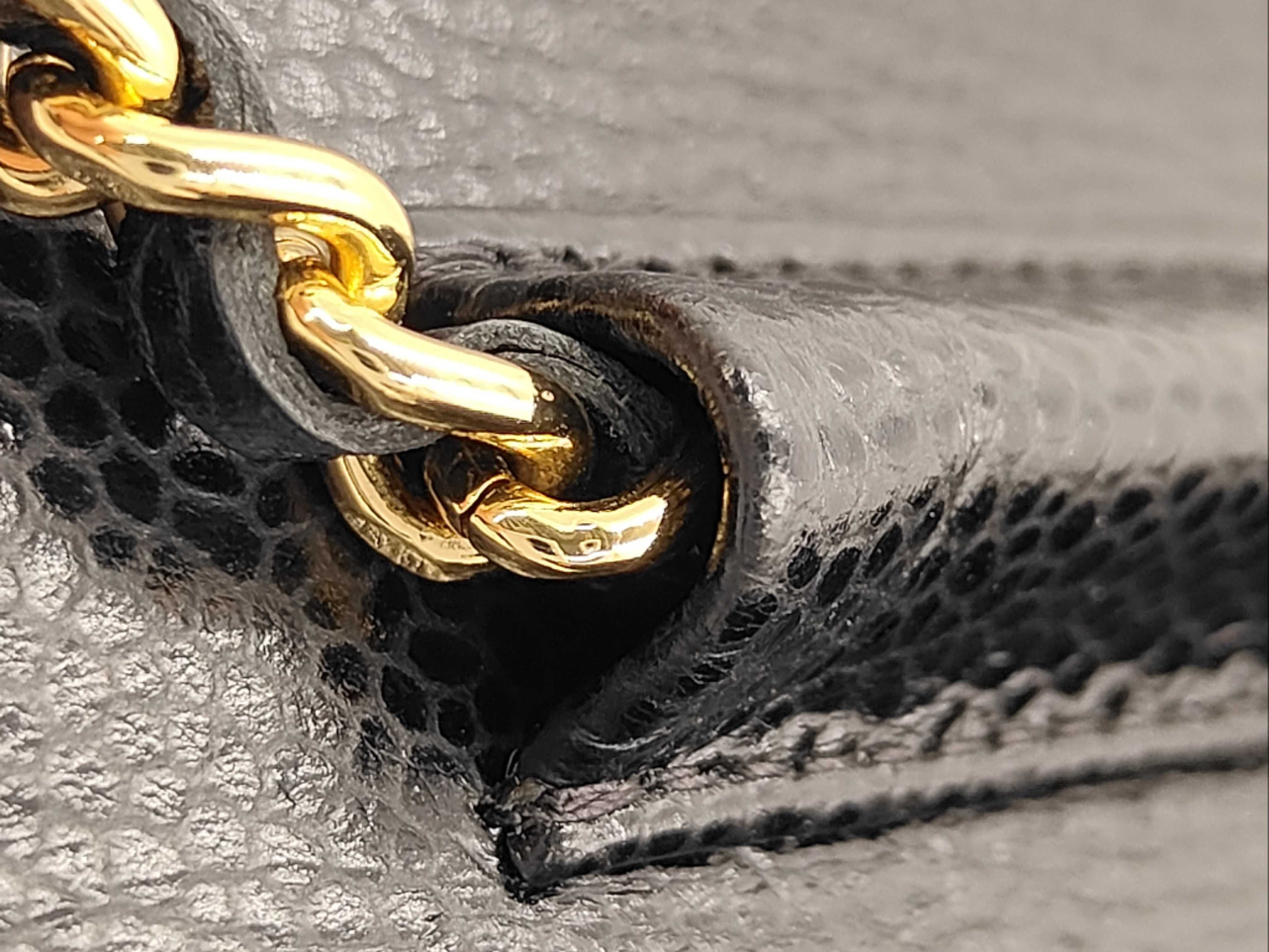 Mini Matelassé Caviar Skin Black Shoulder Bag (Serial No. 30s) with Gold Hardware — view 4
