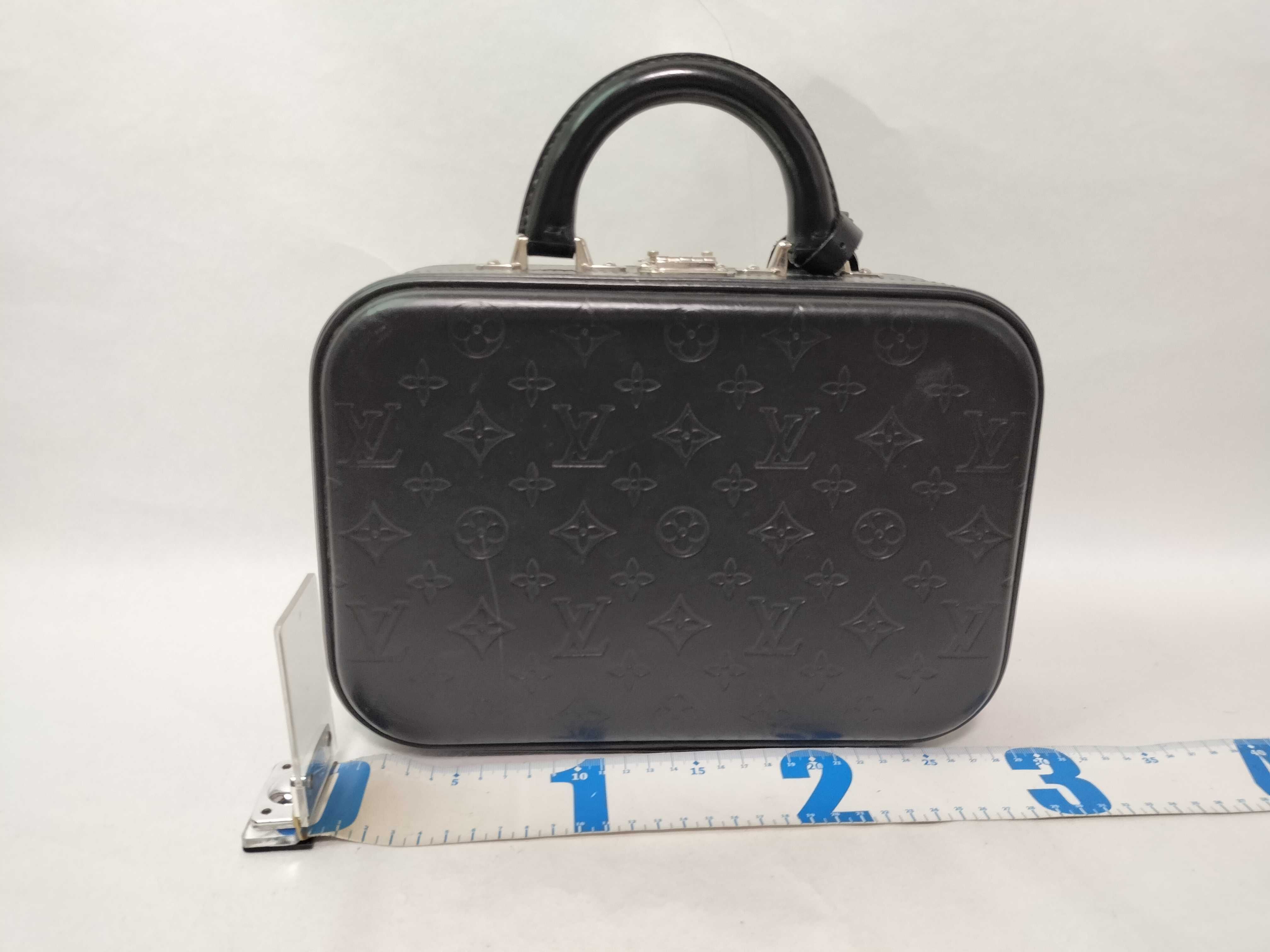Monogram Glacé Valisette PM Noir Handbag with Name Tag — view 2