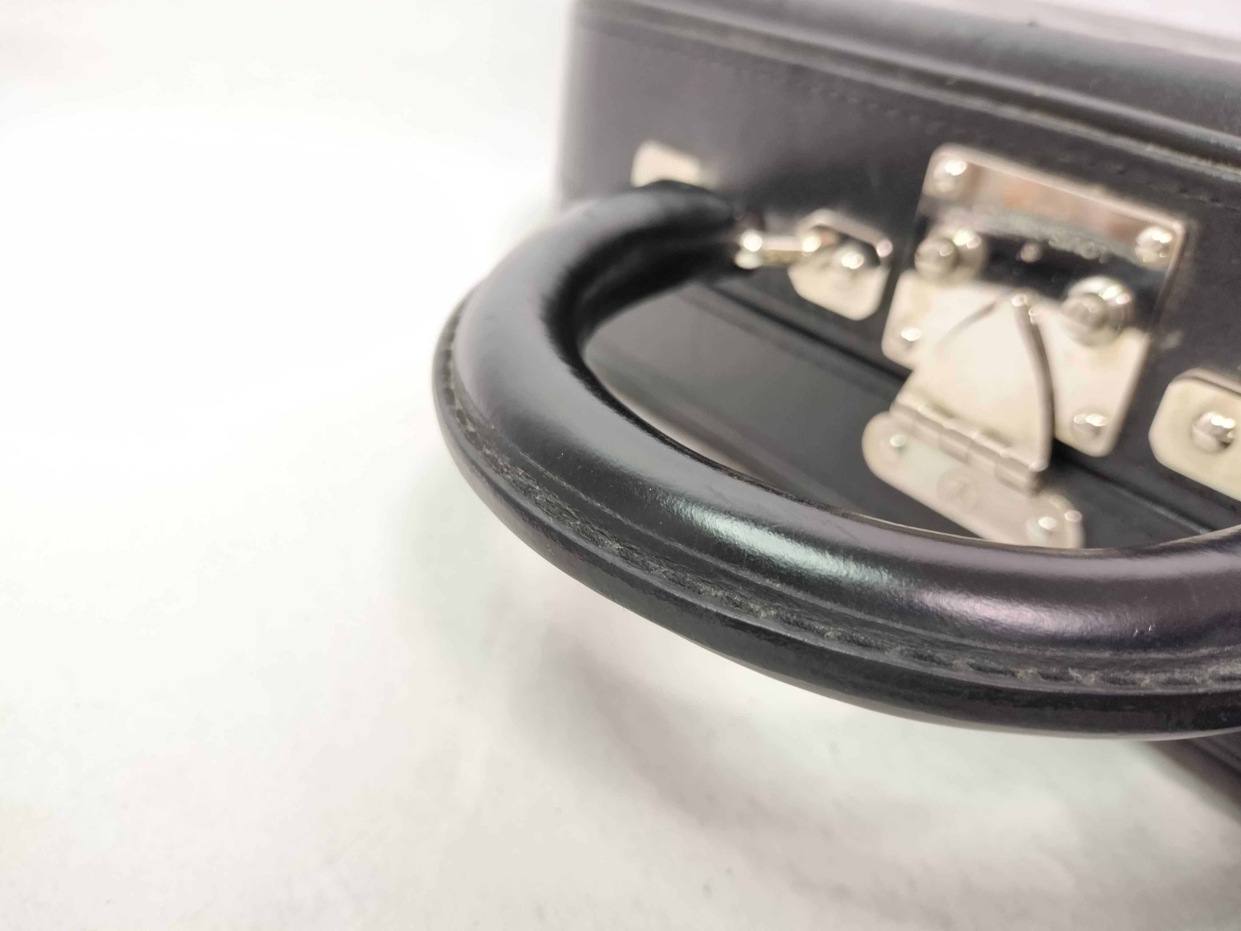 Monogram Glacé Valisette PM Noir Handbag with Name Tag — view 6