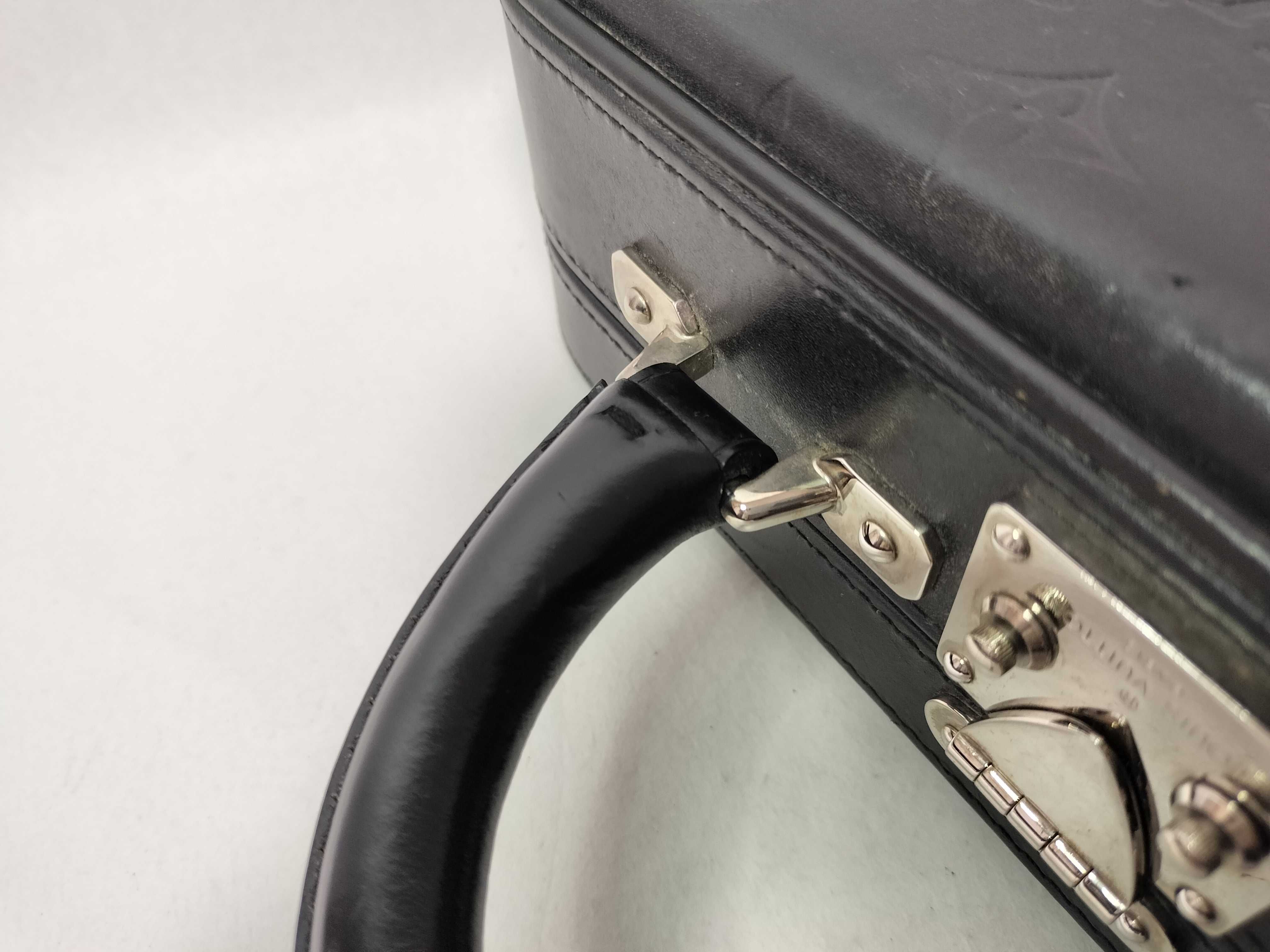 Monogram Glacé Valisette PM Noir Handbag with Name Tag — view 7
