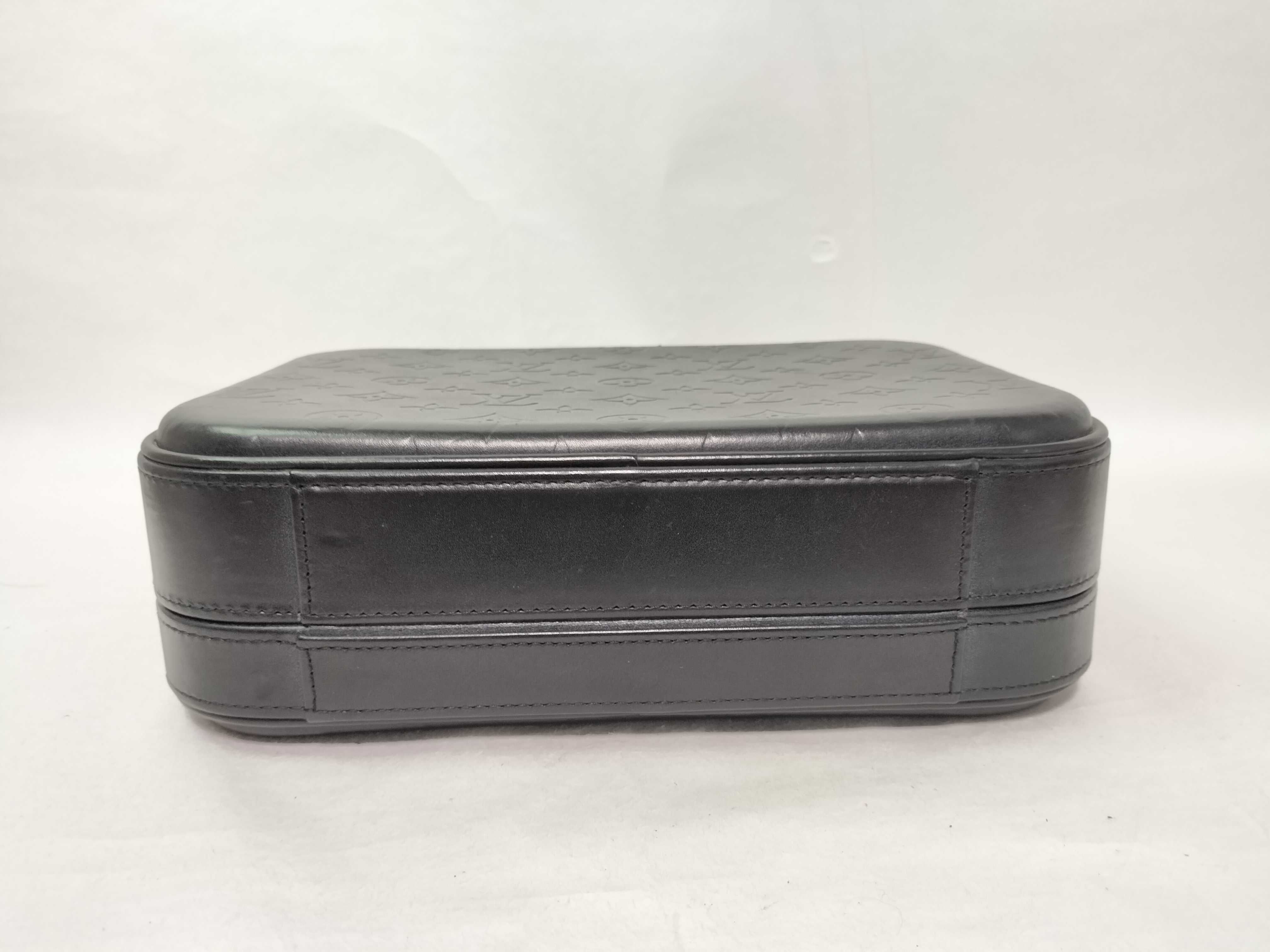 Monogram Glacé Valisette PM Noir Handbag with Name Tag — view 8