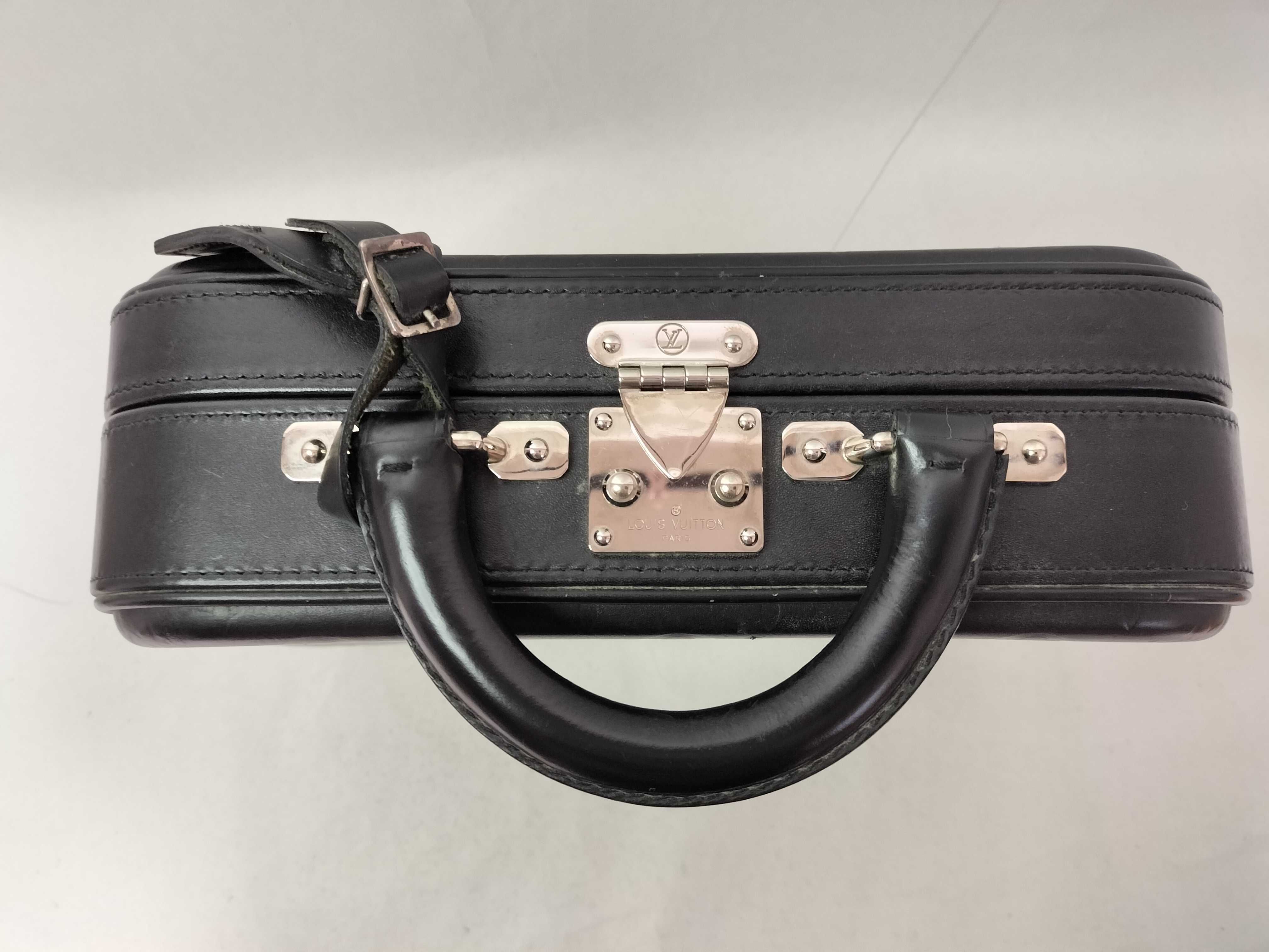 Monogram Glacé Valisette PM Noir Handbag with Name Tag — view 10