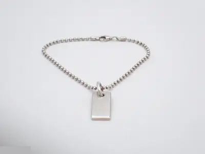 Ball chain, 925 sterling silver, 7.1g, plate bracelet, wrist circumference approximately 19cm
