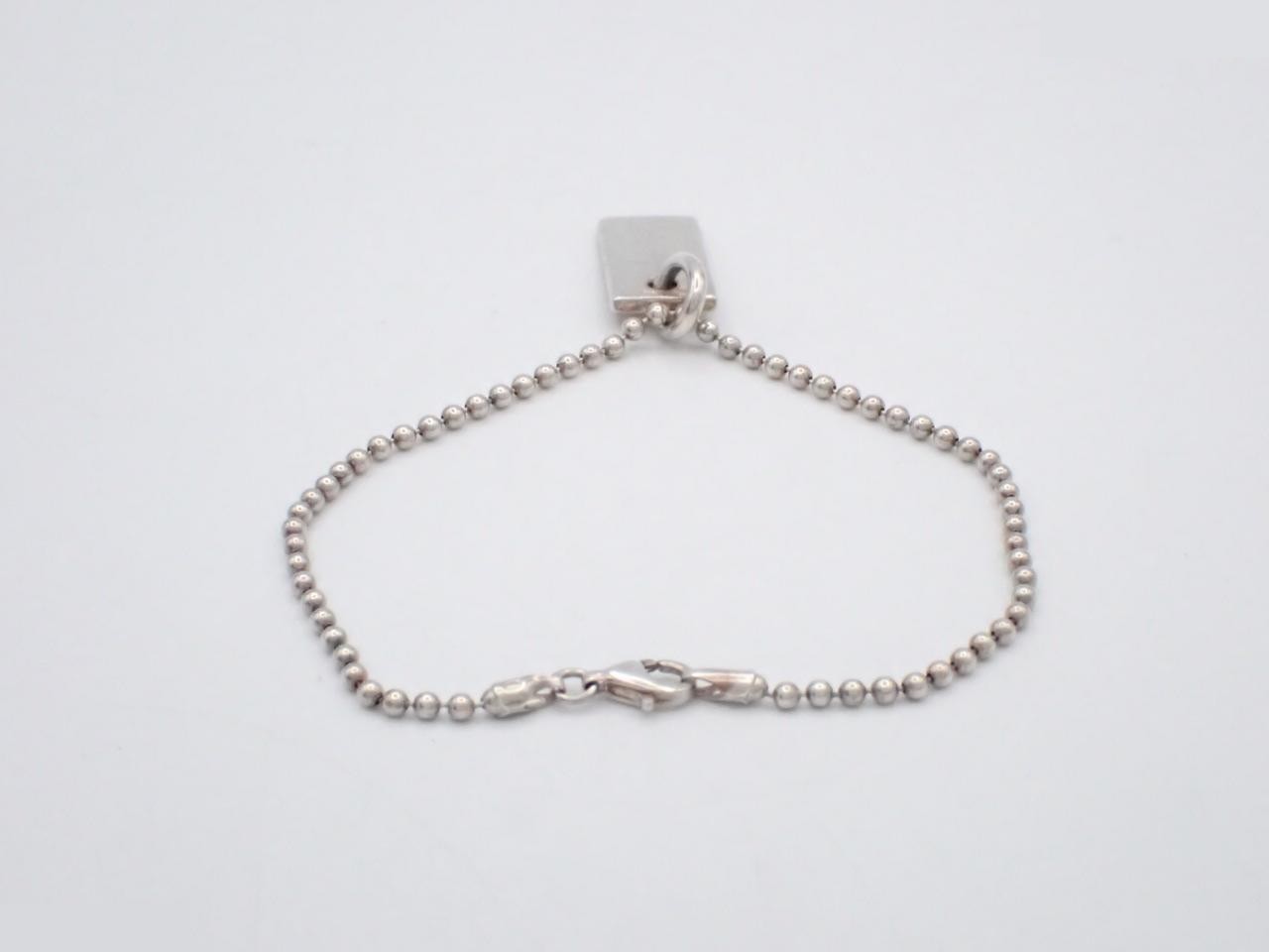 Ball chain, 925 sterling silver, 7.1g, plate bracelet, wrist circumference approximately 19cm — view 2