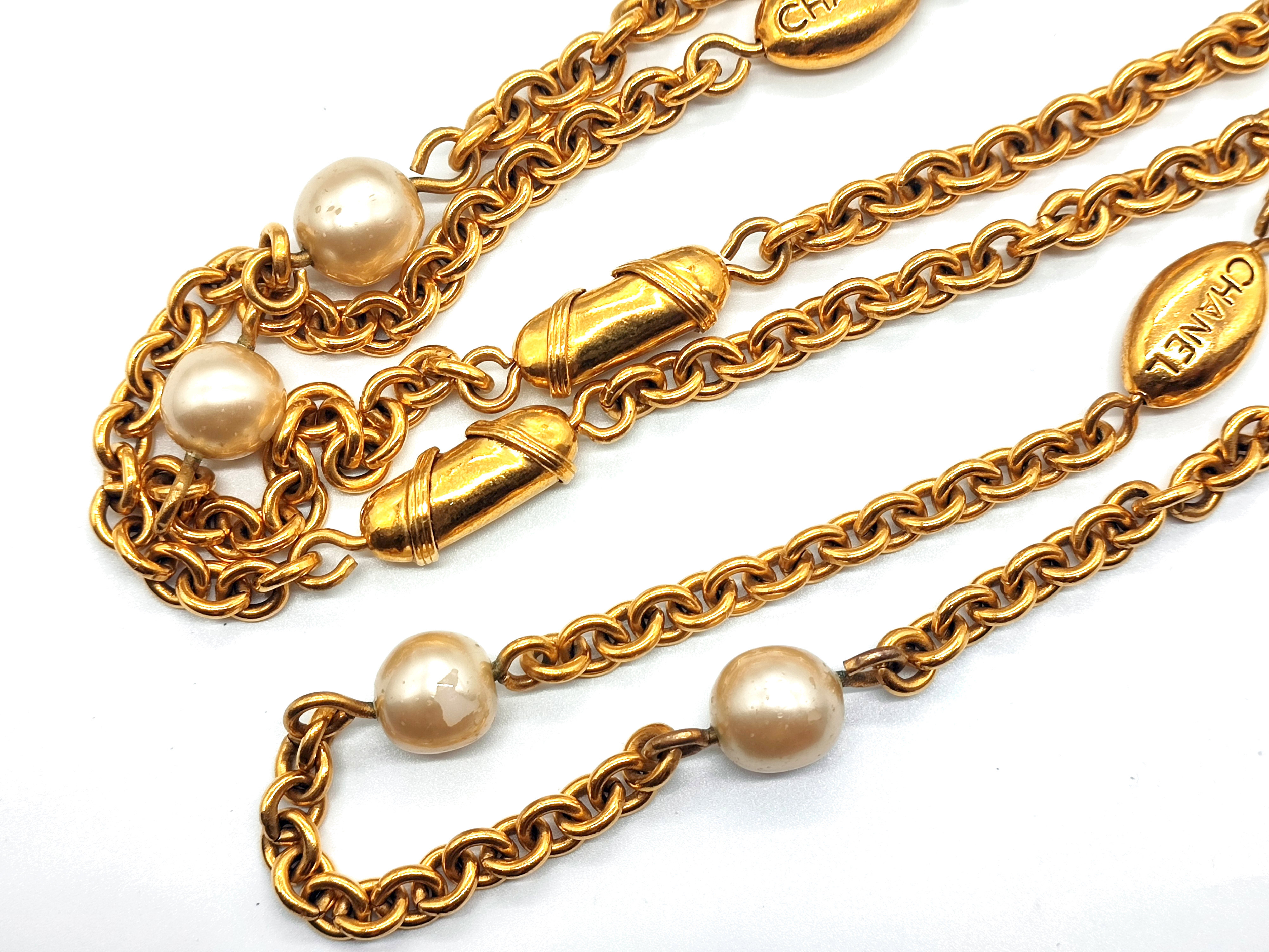 Logo Pearl Long Necklace — view 5