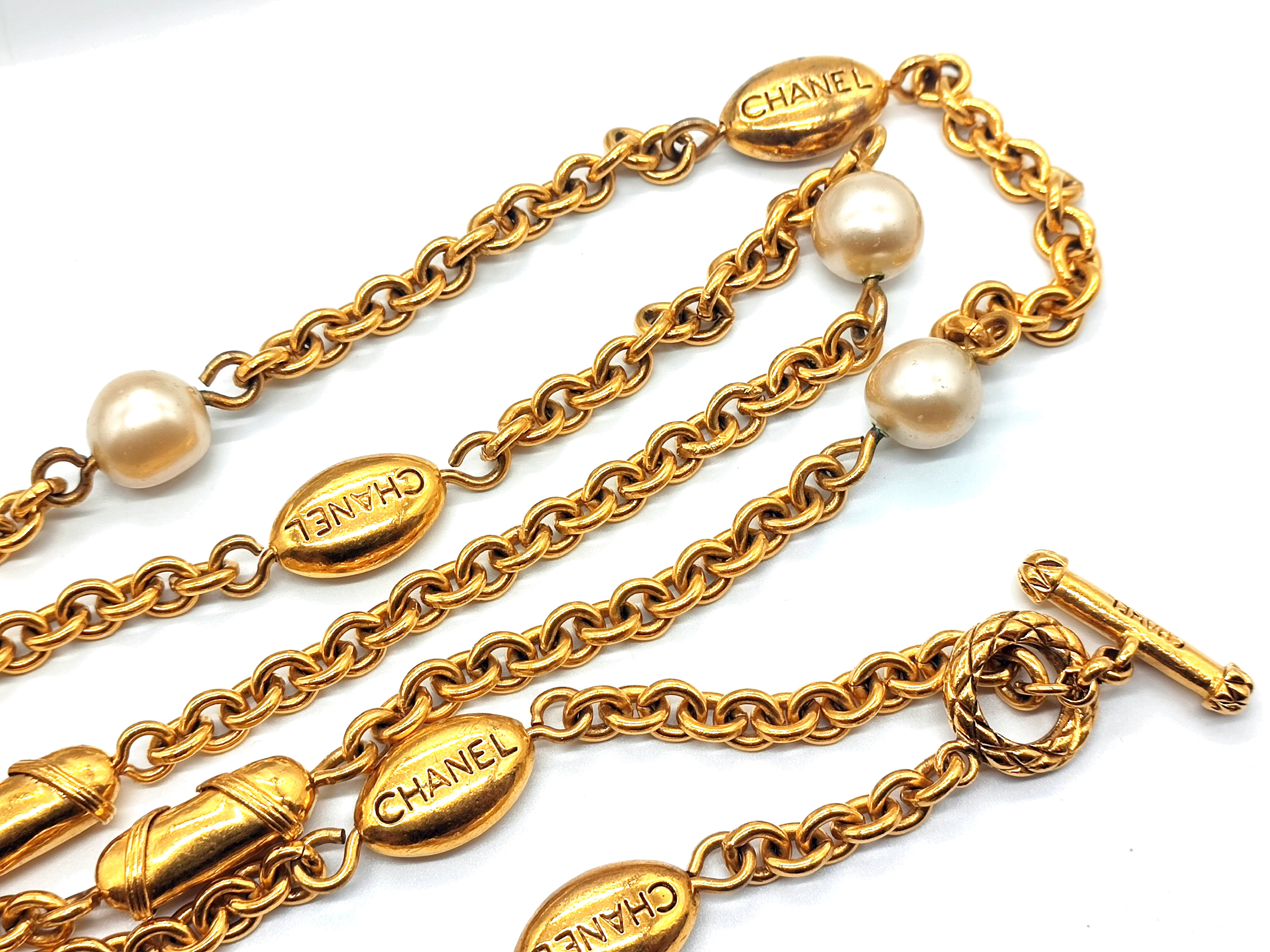 Logo Pearl Long Necklace — view 9