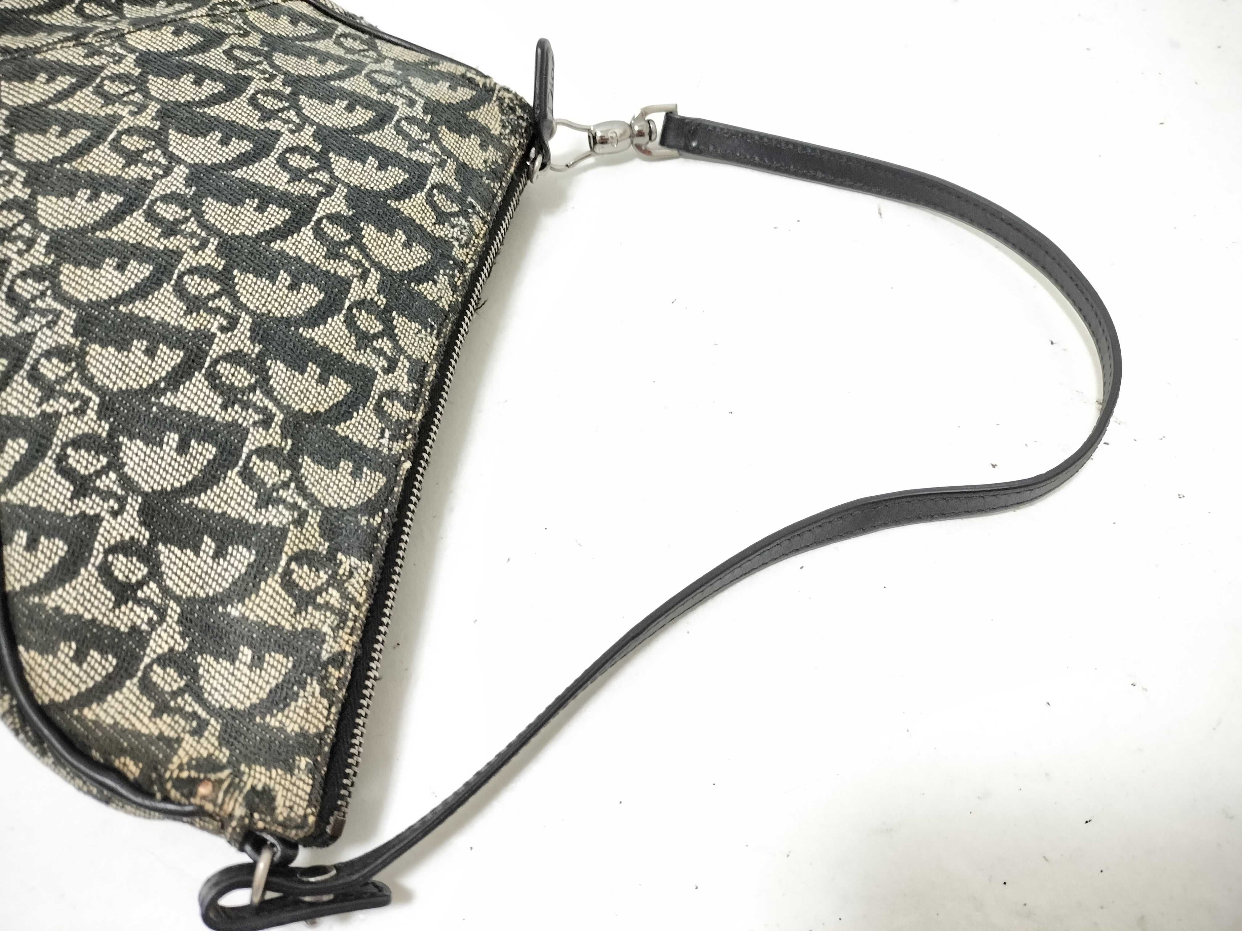 Trotter Christian Dior Saddle Bag Pouch Trotter Oblique Shoulder Bag — view 3