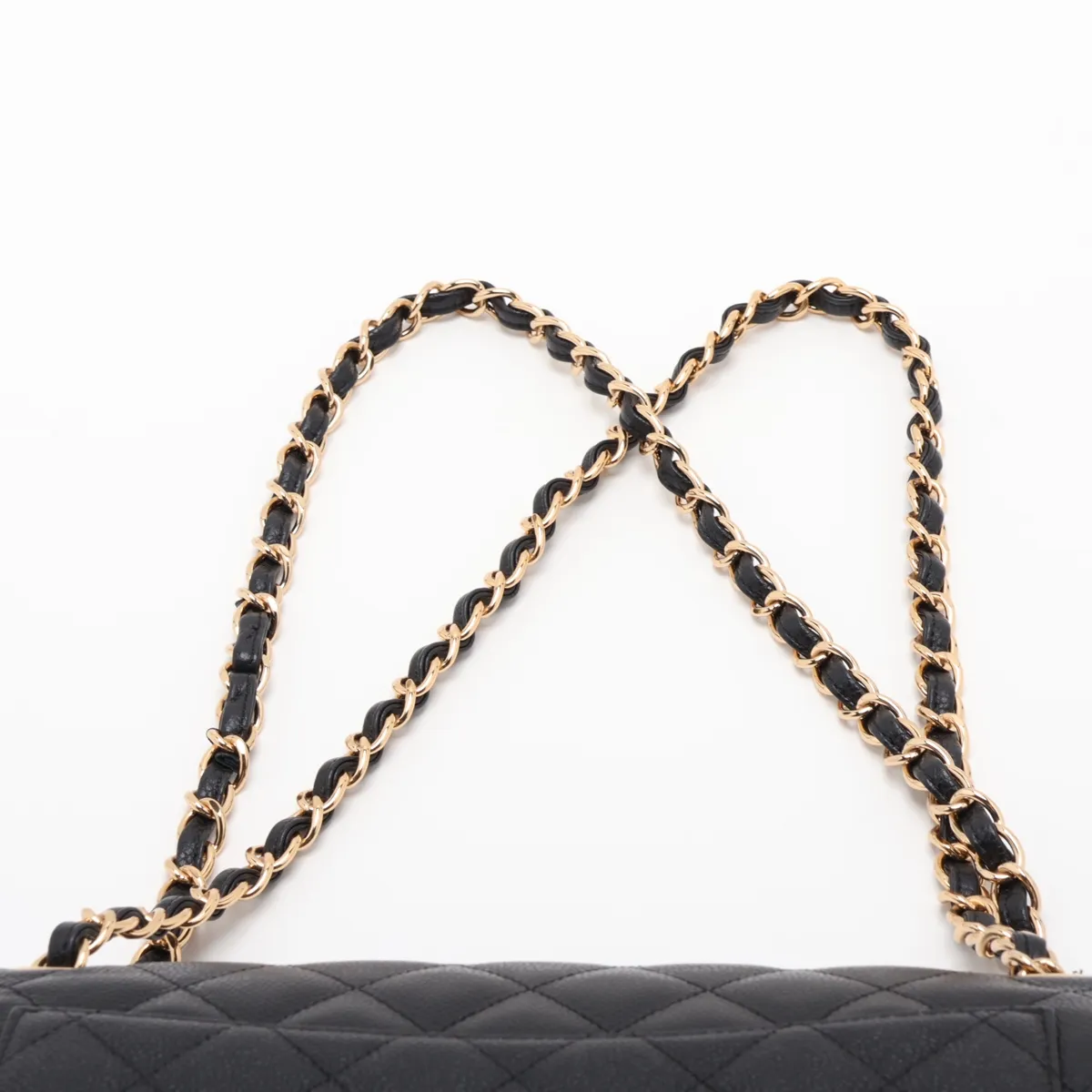 [Individually packaged] Chanel Large Matelassé 30 Caviar Skin Double Flap Double Chain Bag, Black with Gold Hardware, 17705745, Serial Number 17, A58600 — view 6