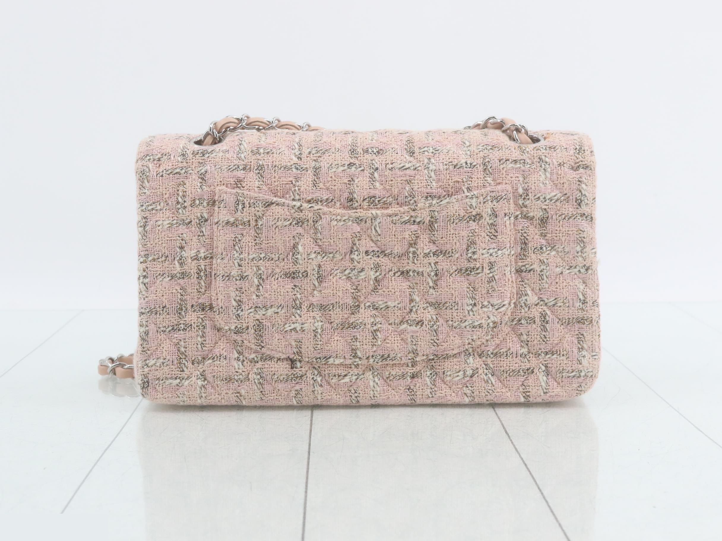 Matelassé Double Flap Tweed Chain Shoulder Bag (Series 10) — view 2