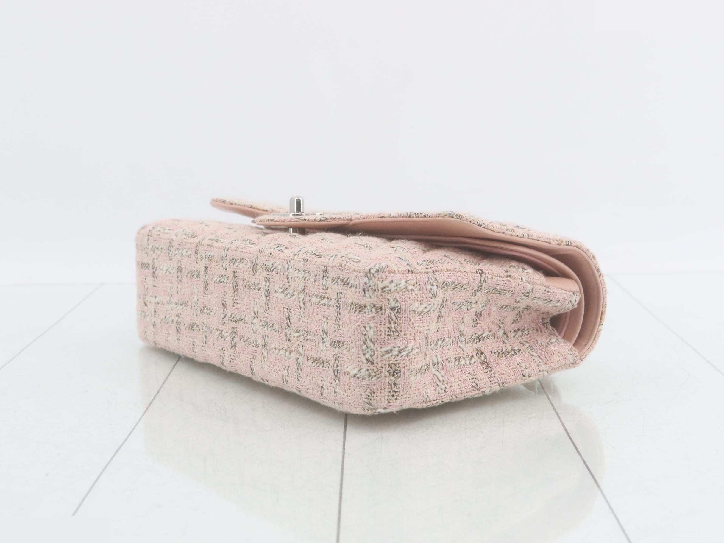 Matelassé Double Flap Tweed Chain Shoulder Bag (Series 10) — view 6